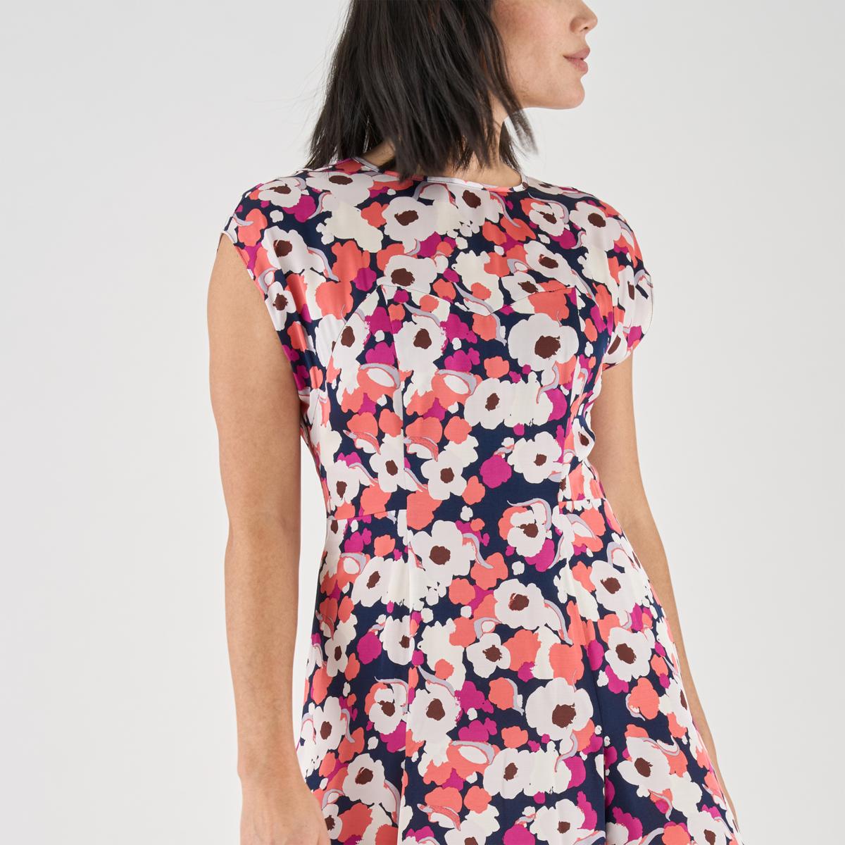 La Joie Fit-And-Flare Paneled Dress - Pattern/Print - Size Large
