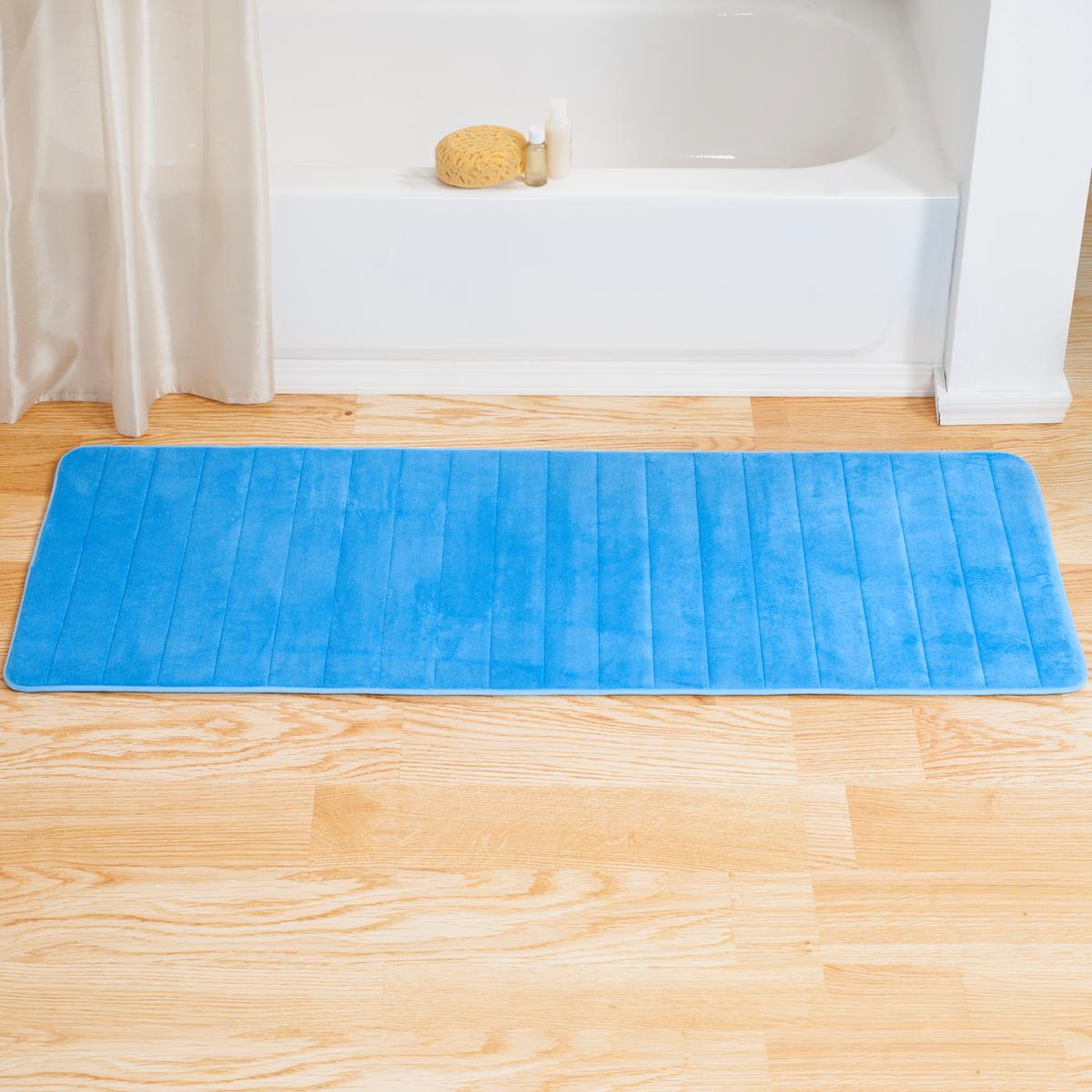 Lavish Home Memory Foam Striped ExtraLong Bath Mat 24" x 60