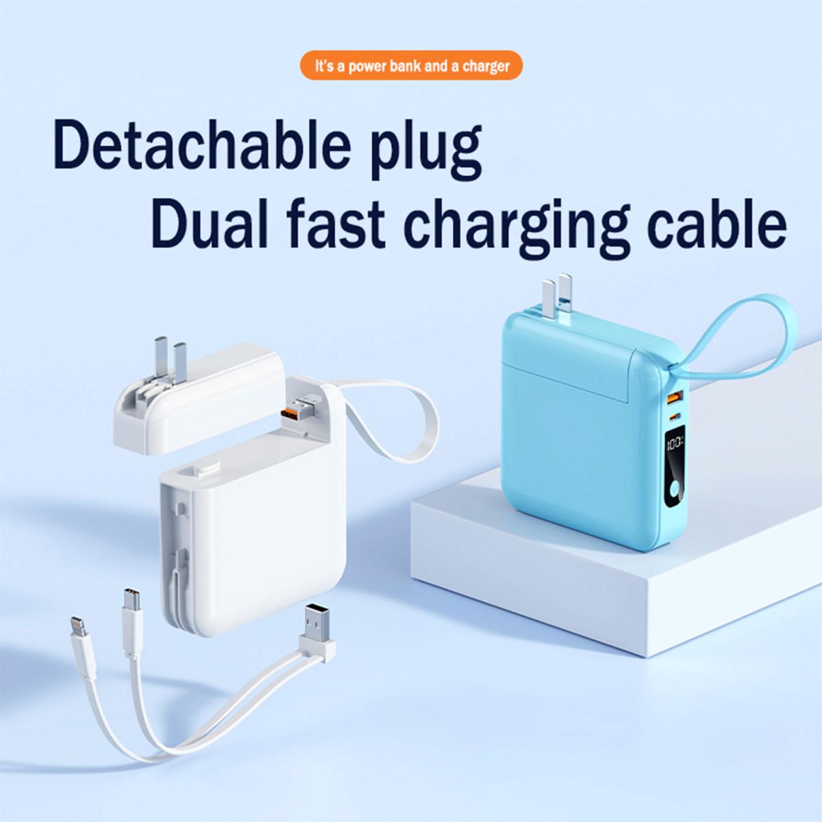 Letscom 10k mAh Power Bank w/LCD Display, AC Plug & Tassel | HSN
