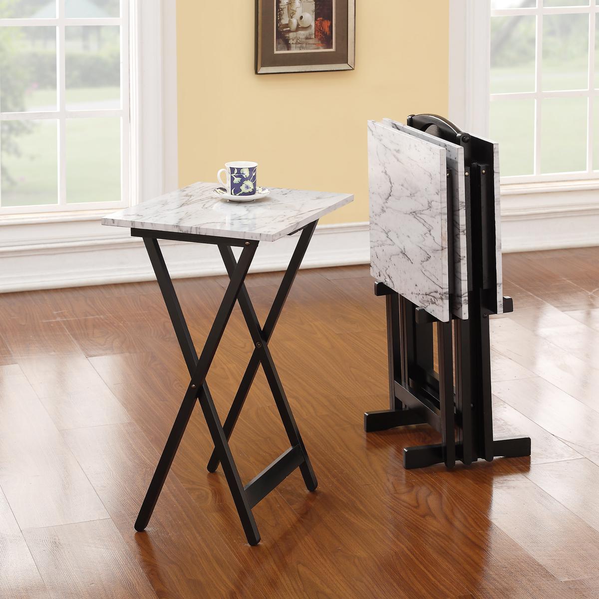 White tv best sale tray table set