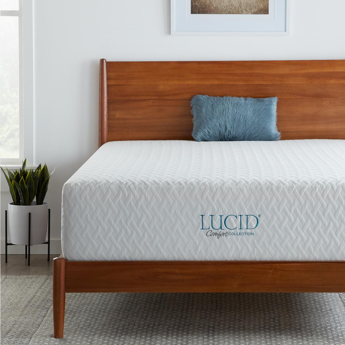 lucid 14 plush memory foam mattress