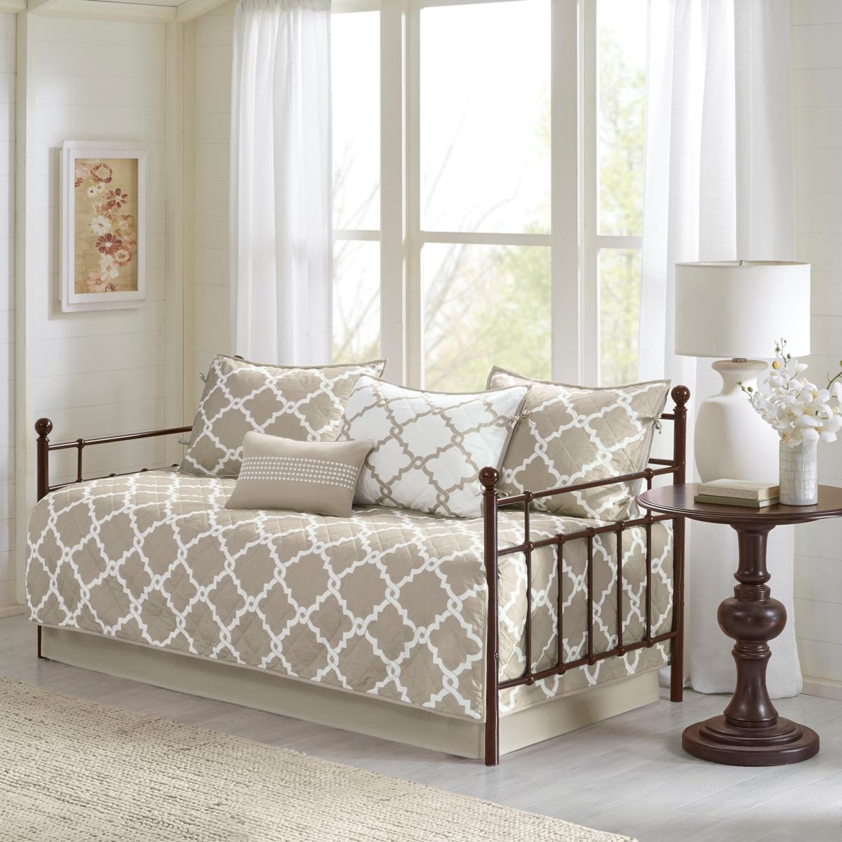 Madison Park Essentials Merritt 6 Piece Reversible Daybed Set Taupe 9140171 Hsn 