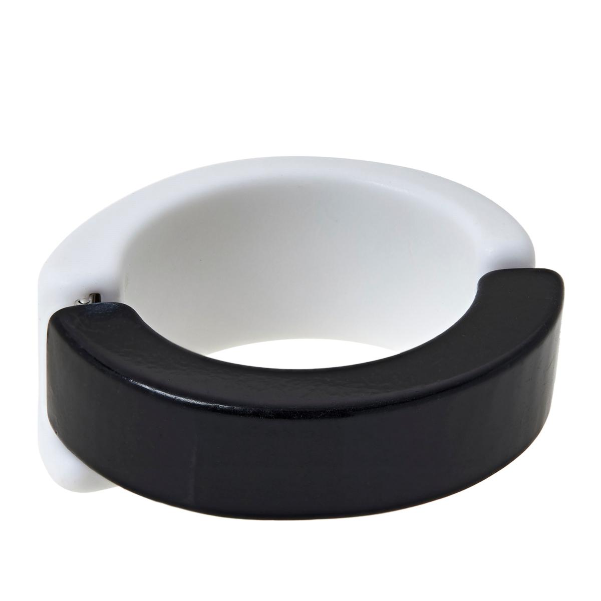 MarlaWynne Colorblock 7-1/2" Hinged Bangle Bracelet