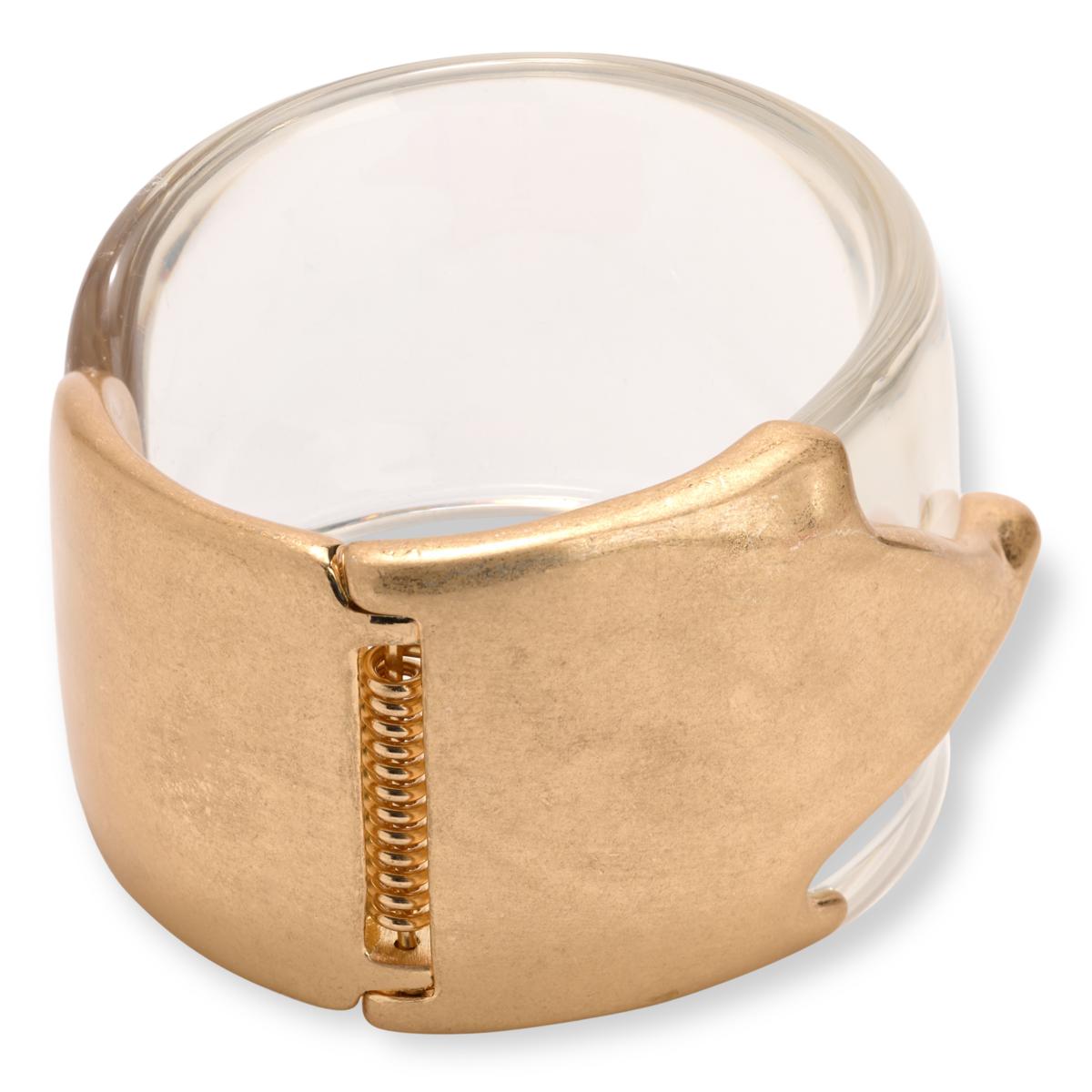 MarlaWynne Molten Metal Clear Resin Hinged Bangle Bracelet | HSN