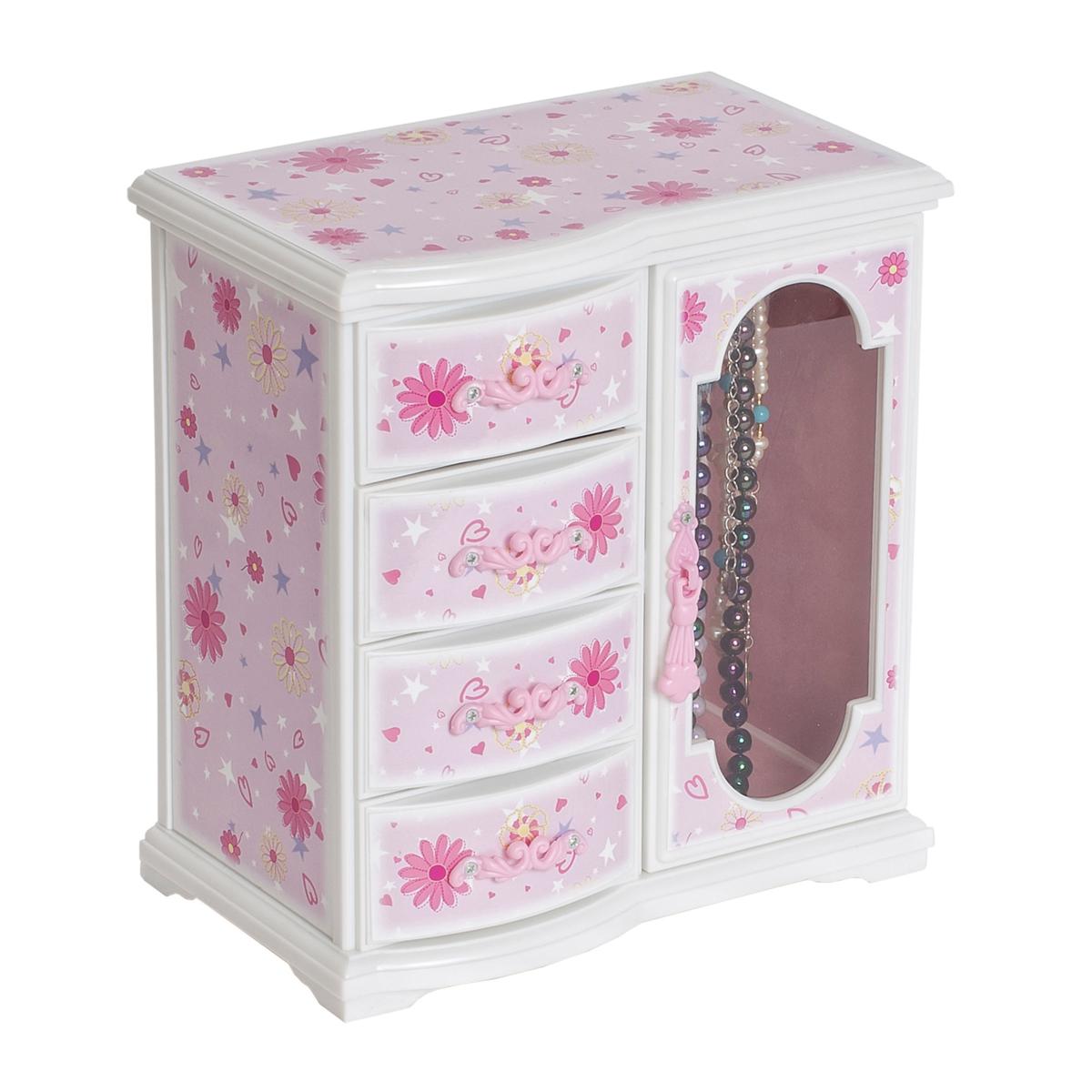 Mele & Co. Hyacinth Girl's Glittery Upright Musical Ballerina Jewelry Box, Pink