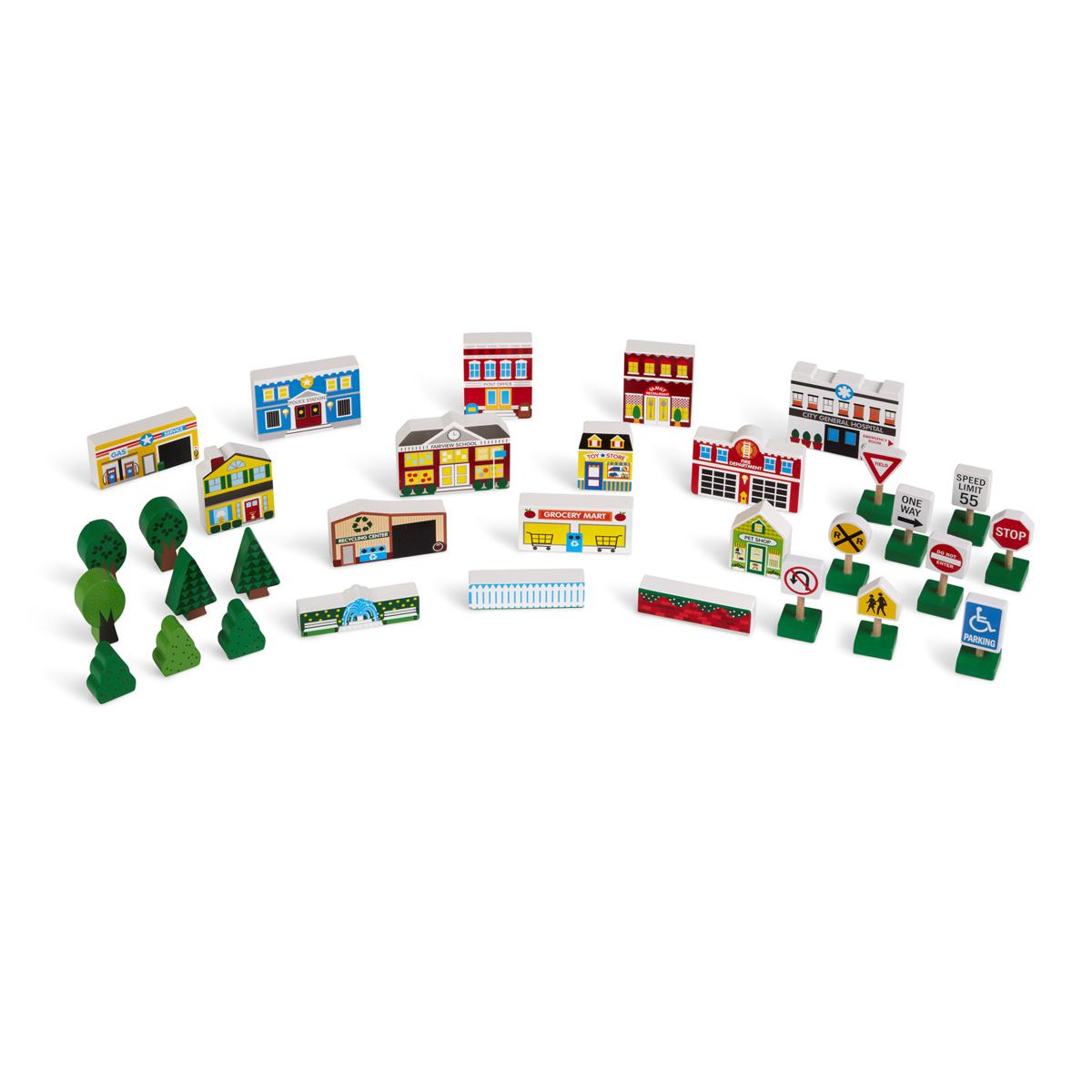 wooden town play set