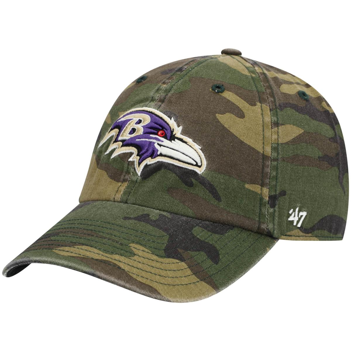 Men's '47 Camo Baltimore Ravens Woodland Clean Up Adjustable Hat