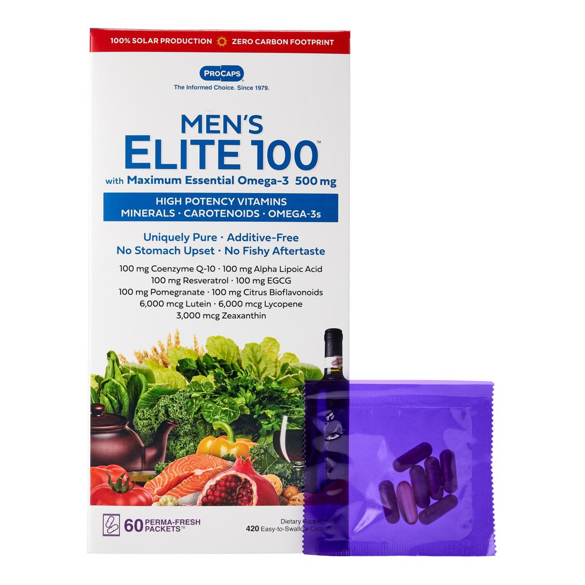 Men's Elite 100 with Maximum Essential Omega-3 500mg - 60 Packets