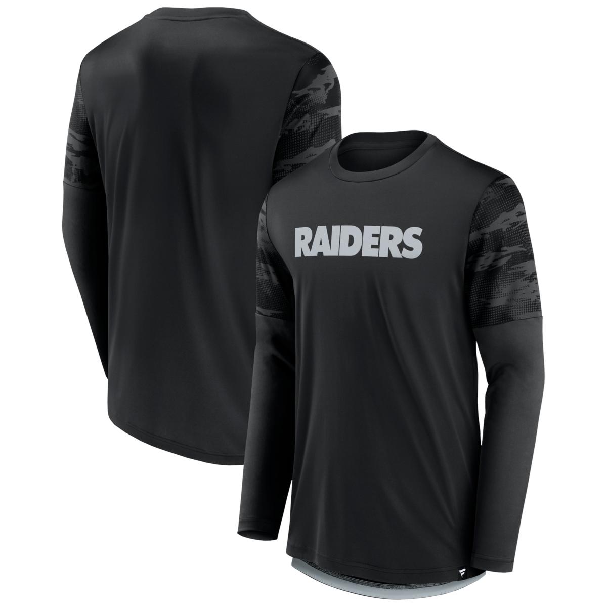 Men's Fanatics Black/Silver Las Vegas Raiders Square Off Long Sleeve T-Shirt