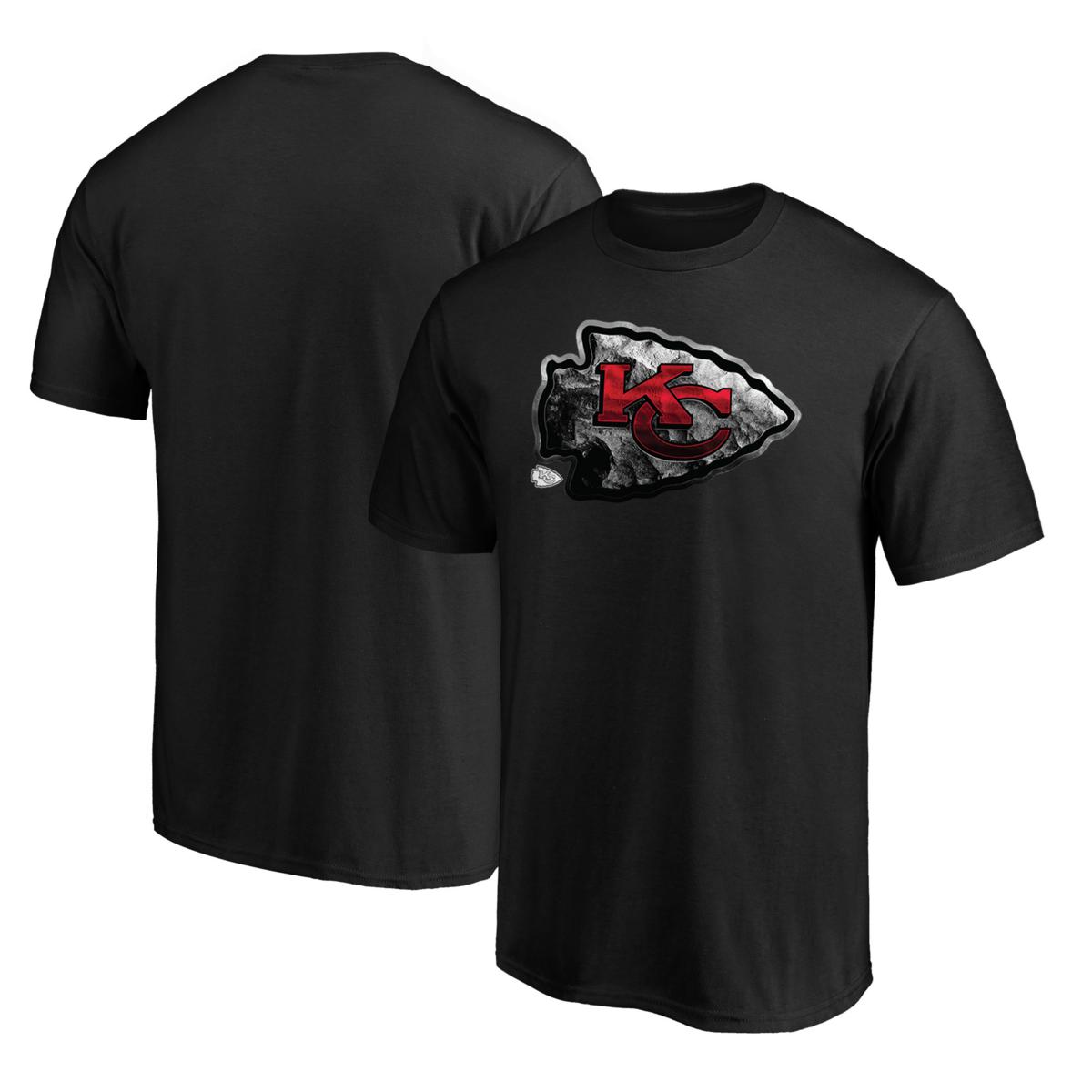 Men's Fanatics Branded Black Kansas City Chiefs Midnight Mascot T-Shirt ...