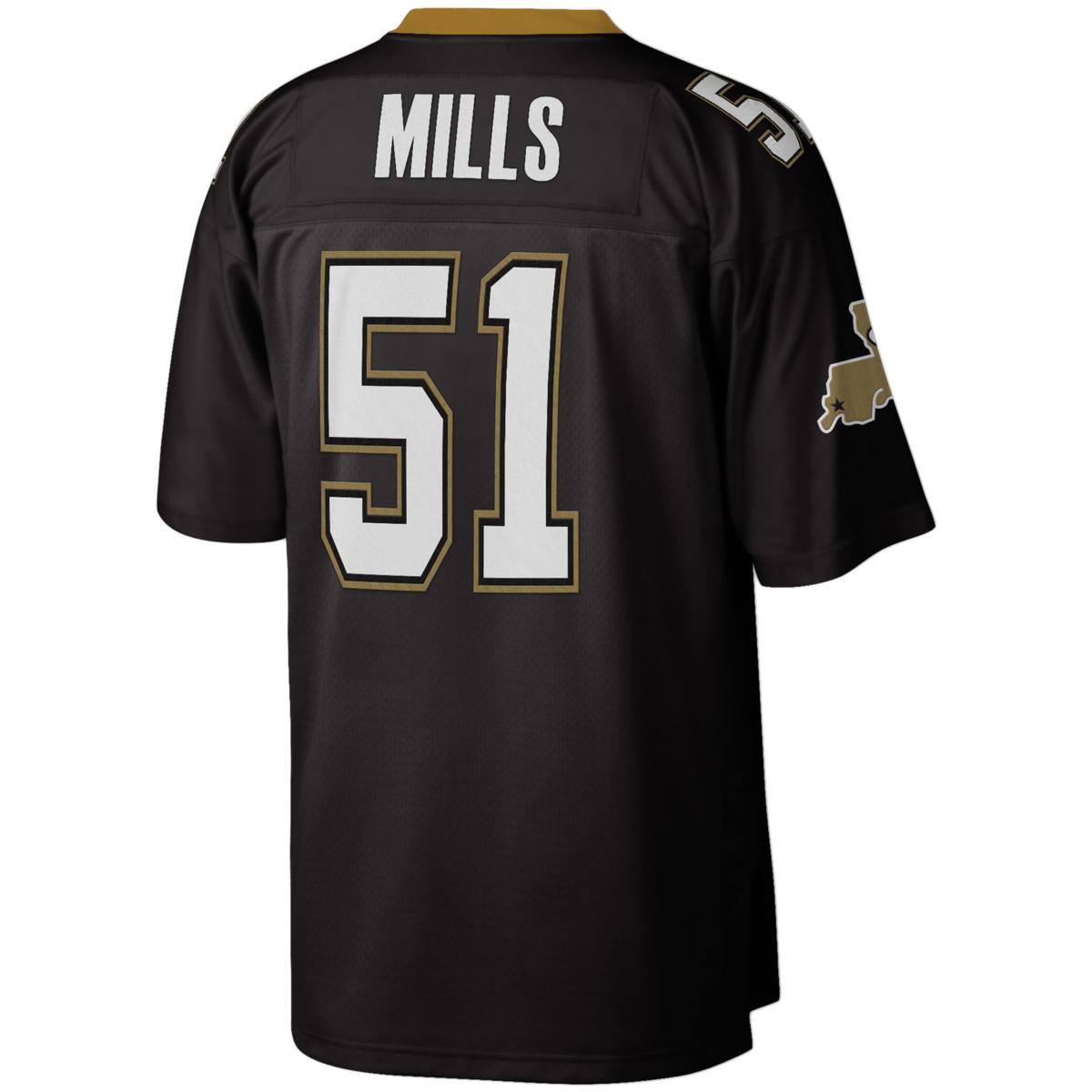 Mitchell Ness Sam Mills Black New Orleans Saints 1987 Legacy Replica Jersey