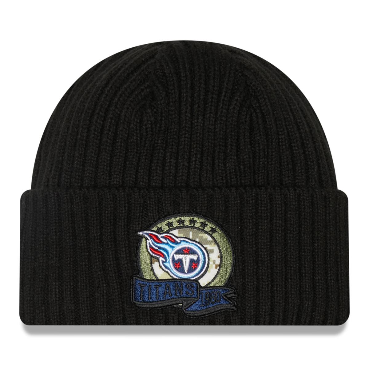 New Era Black Tennessee Titans 2022 Salute to Service Knit Hat