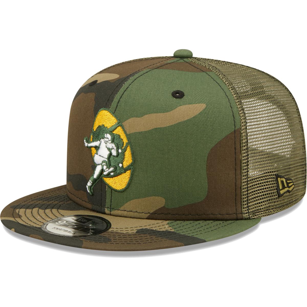 47 Brand Camo, Black Green Bay Packers Trucker Adjustable Hat for Men