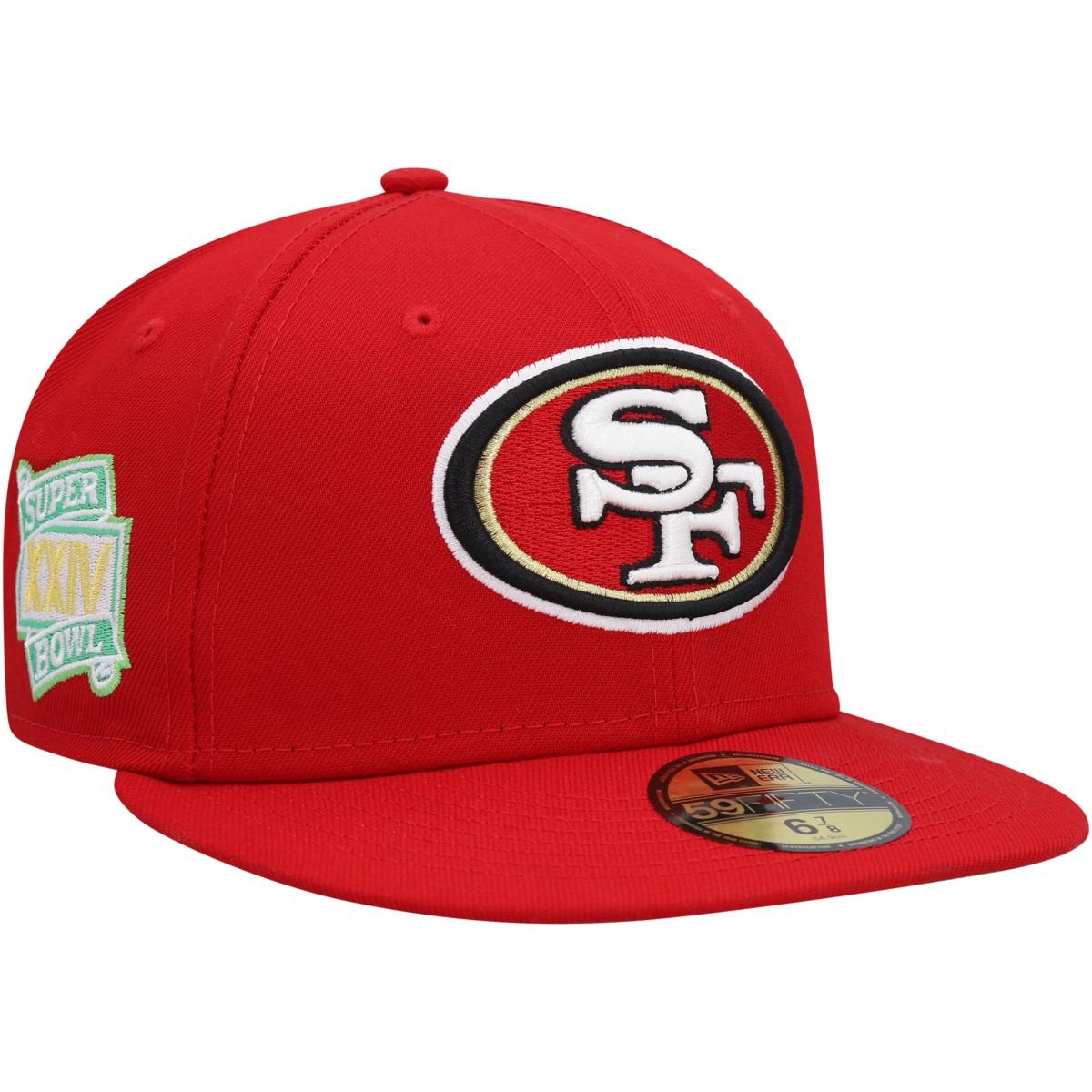 Men's New Era Scarlet San Francisco 49ers Citrus Pop 59FIFTY Fitted Hat ...