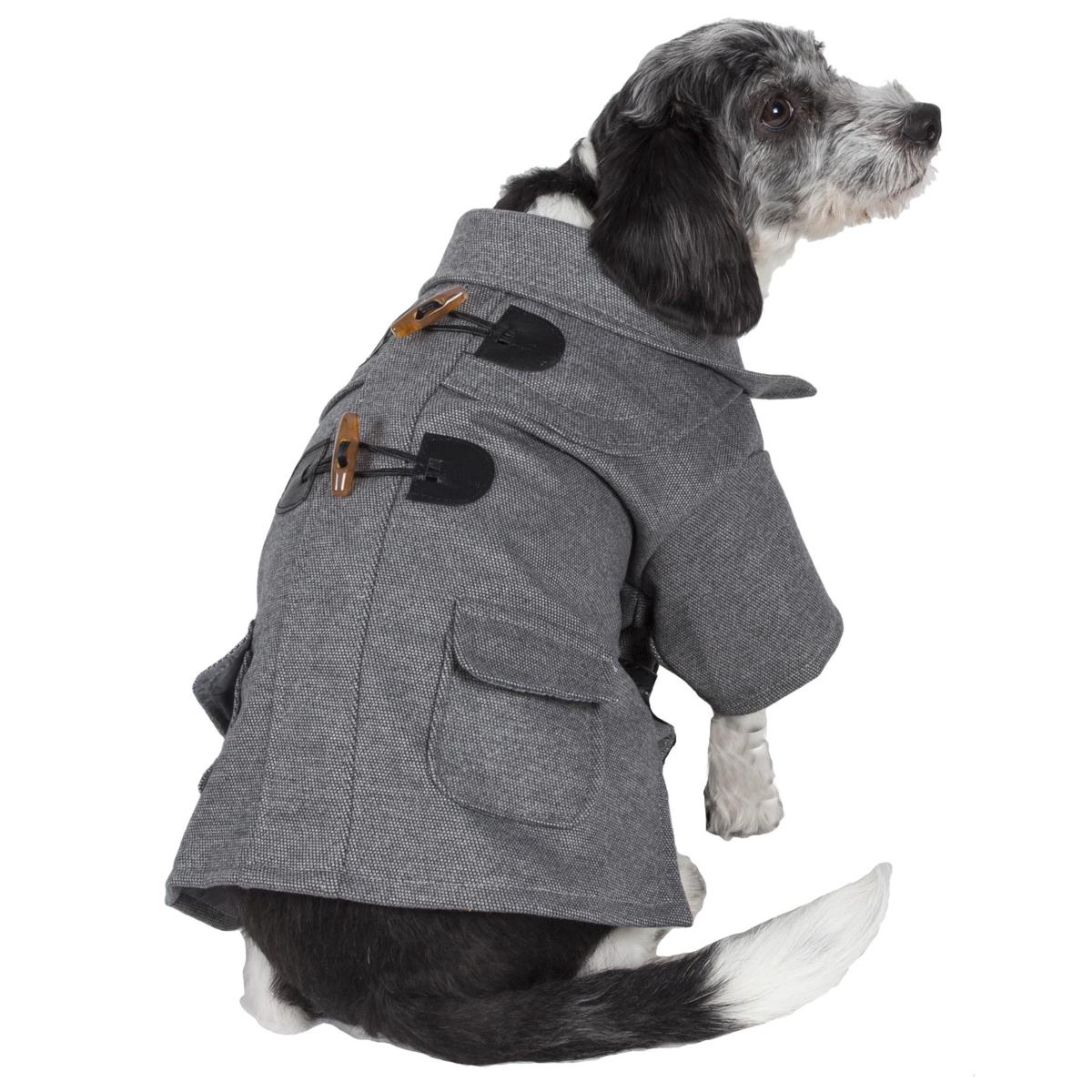 Military Static Riveted Fashion Collared Wool Pet Coat