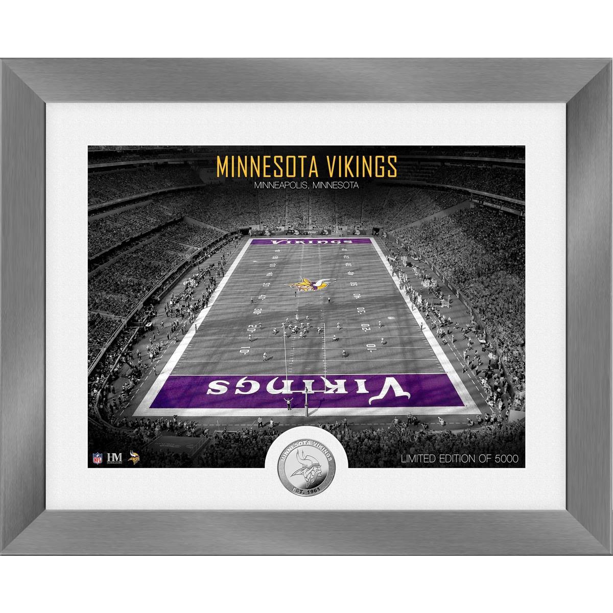 Minnesota Vikings Art Deco Stadium Silver Coin Photo Mint