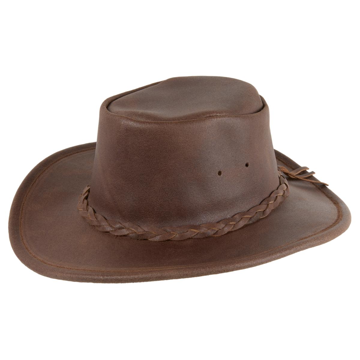 Minnetonka Leather Fold Up Reinforced Brim Hat | HSN