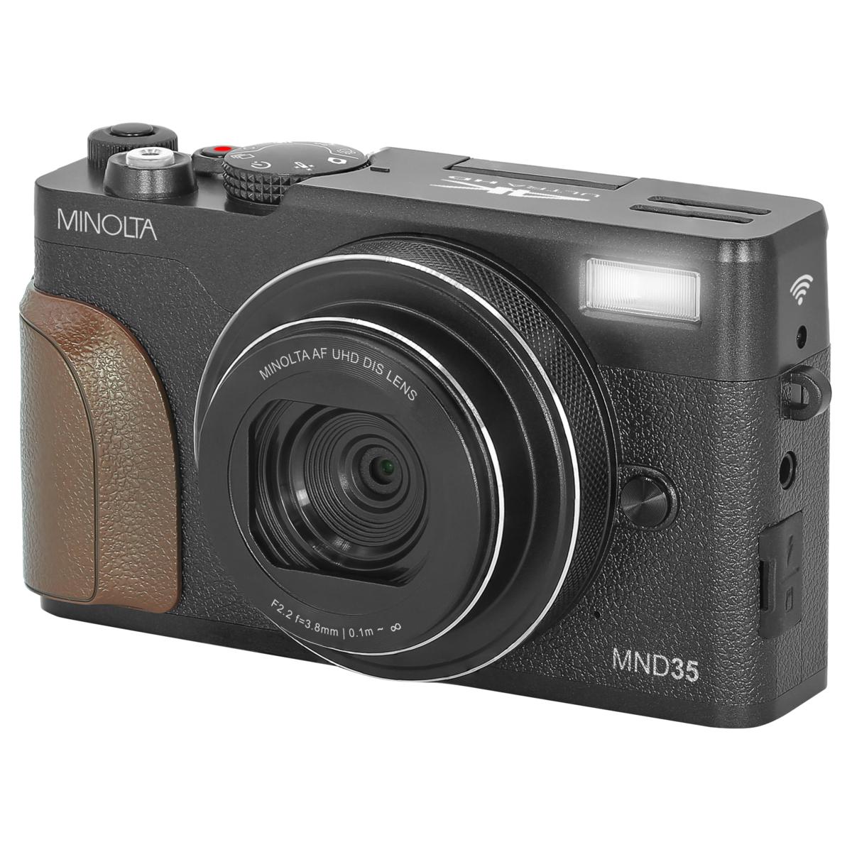 T30⚫︎MINOLTA 35MODELⅡ Minolta MND35 4K 64MP 18X Digital Zoom Camera w/Flip Screen | HSN