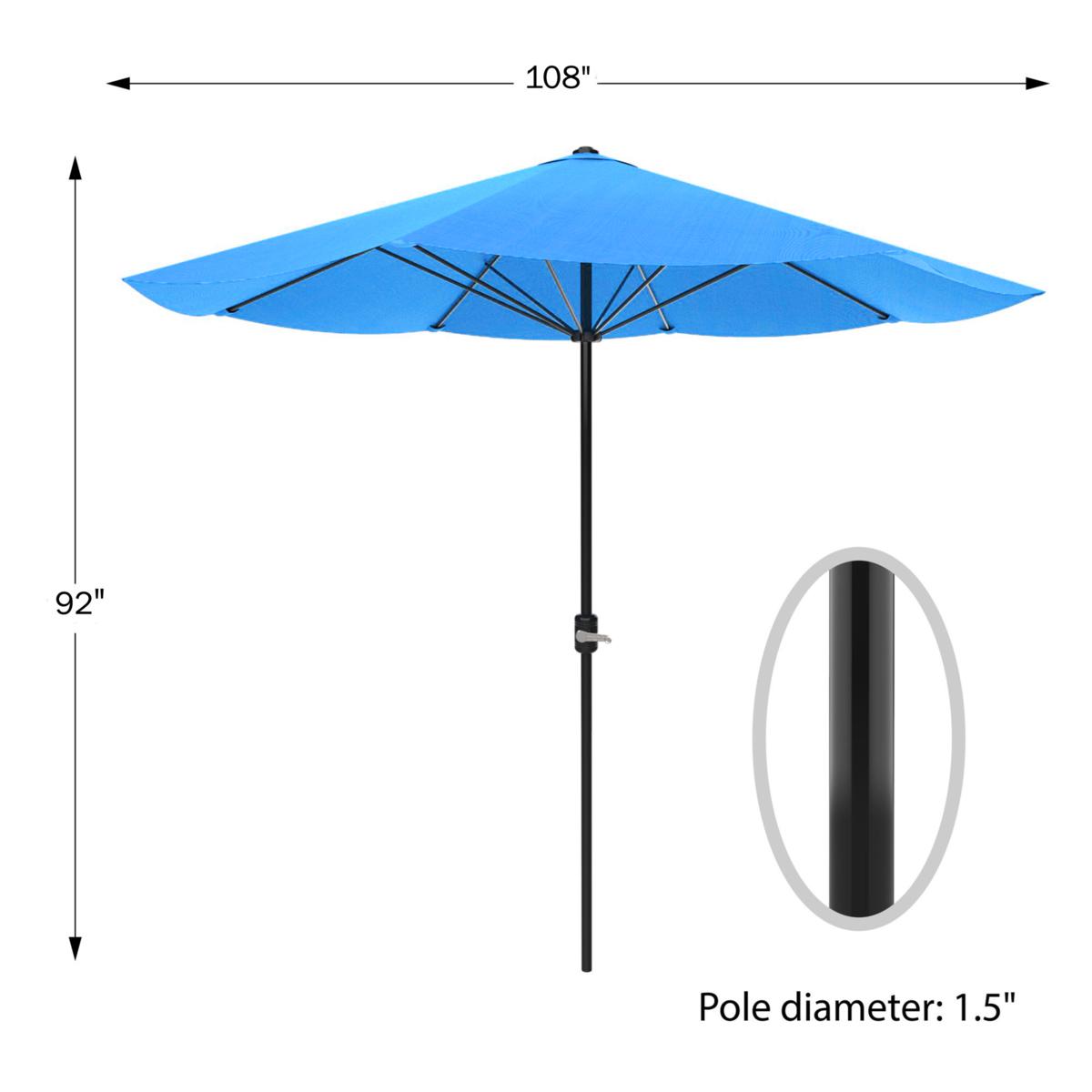 diameter of patio umbrella pole Outsunny Sturdy 26 lbs Bronze Base for Any Outdoor the Push and Pop Market Umbrella Nature Spring 9' Patio Umbrella