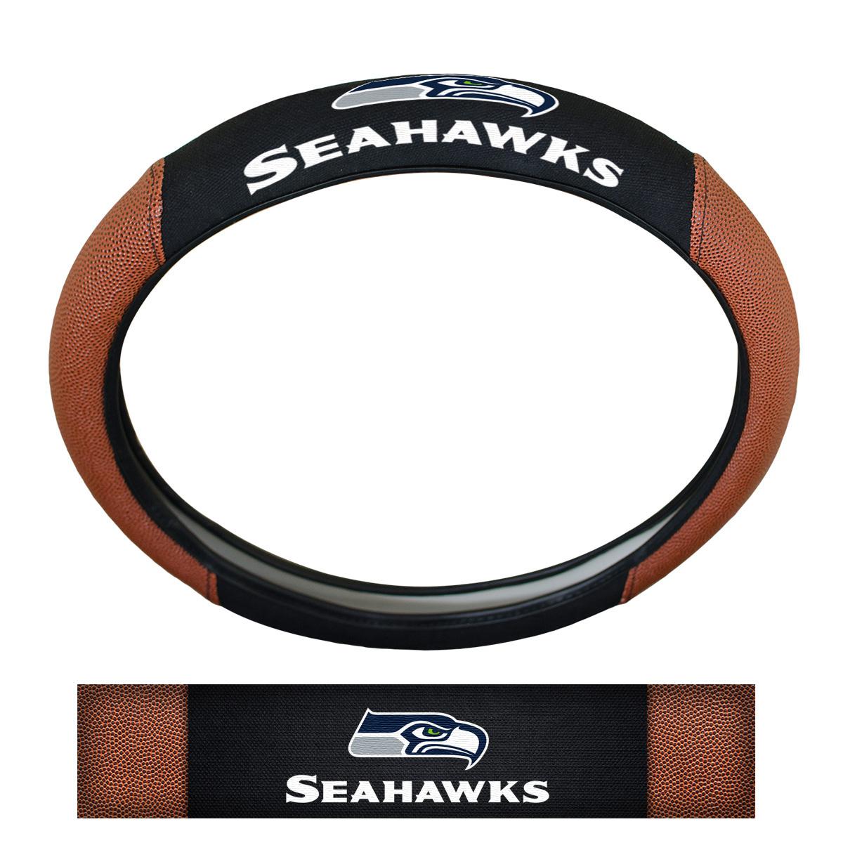 Seattle Seahawks Logo & Wordmark Steering Wheel Cover