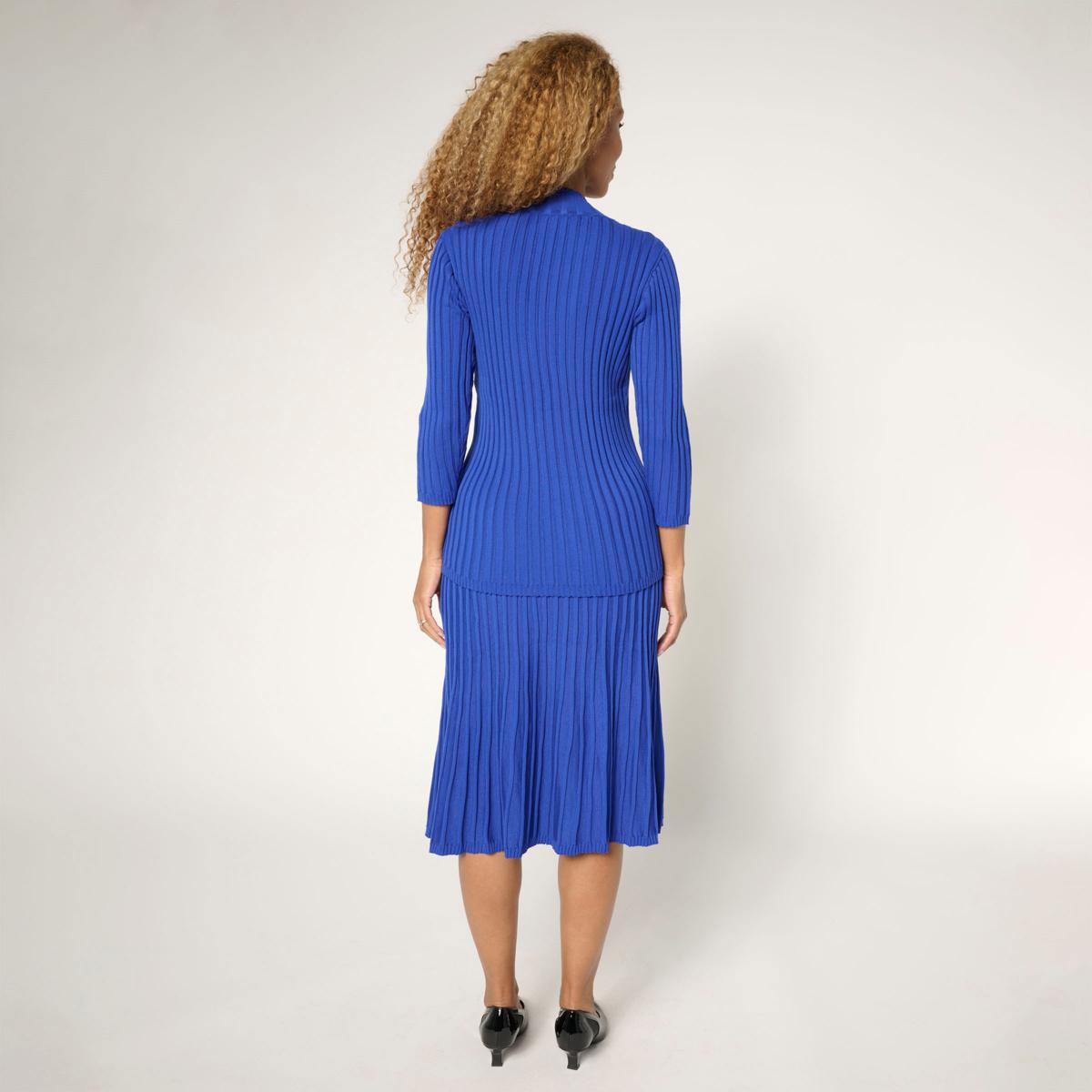 Nina Leonard 2-piece Ribbed Sweater Knit Top and Skirt Set - Black - Size Petite 1 X Nina Leonard 2-piece Ribbed Sweater Knit Top and Skirt Set - Black - Size Petite 1 X
