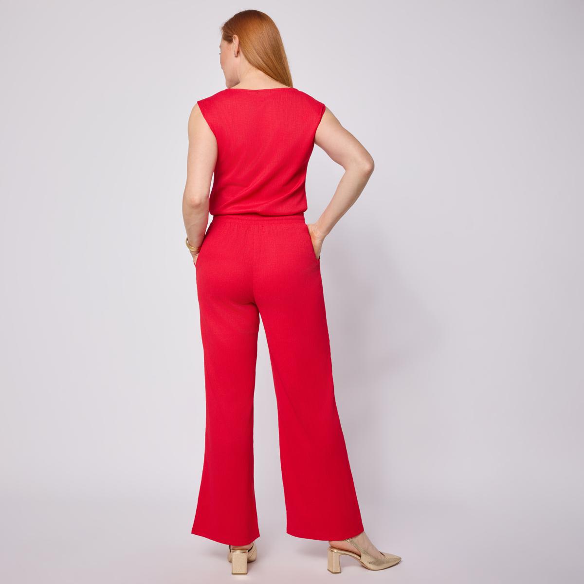 Nina Leonard 2-piece Sleeveless Top and Wide-Leg Pant Set | HSN