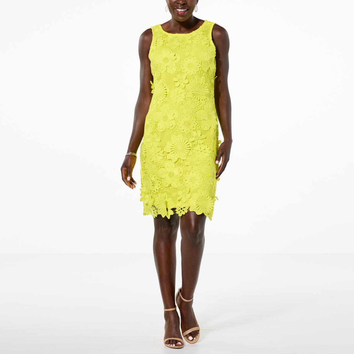 Nina Leonard 3D Floral Embroidered Sheath Dress | HSN