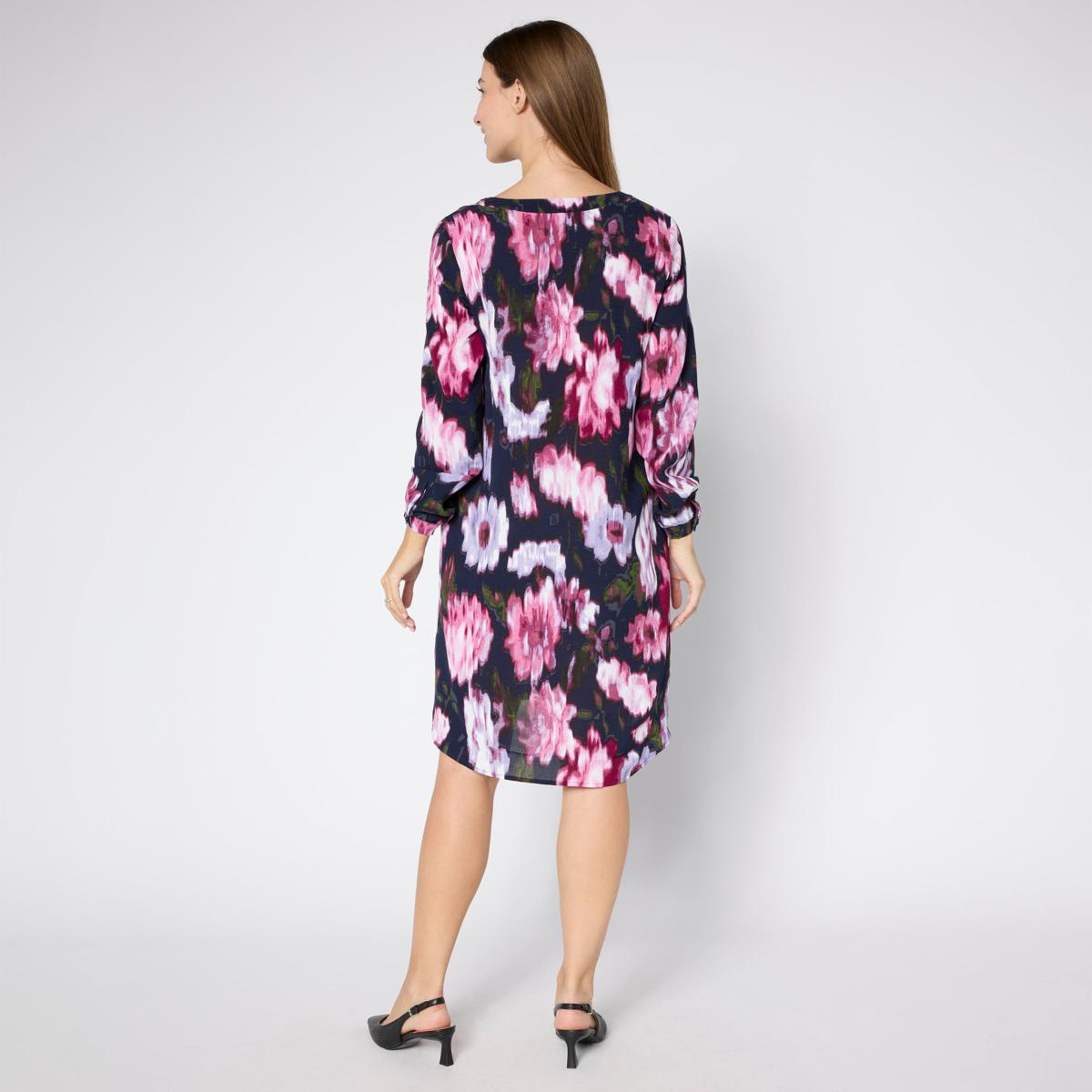 balloon sleeve dress Blue Carnation Balloon Sleeve Dress – Cyclamen main image 0