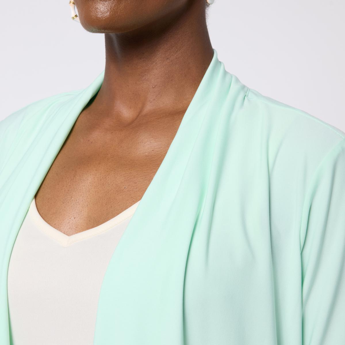 Nina Leonard Draped Front Cardigan | HSN