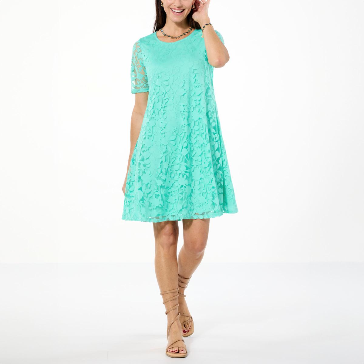 Nina Leonard Novelty Burnout Dress - 20720263 | HSN