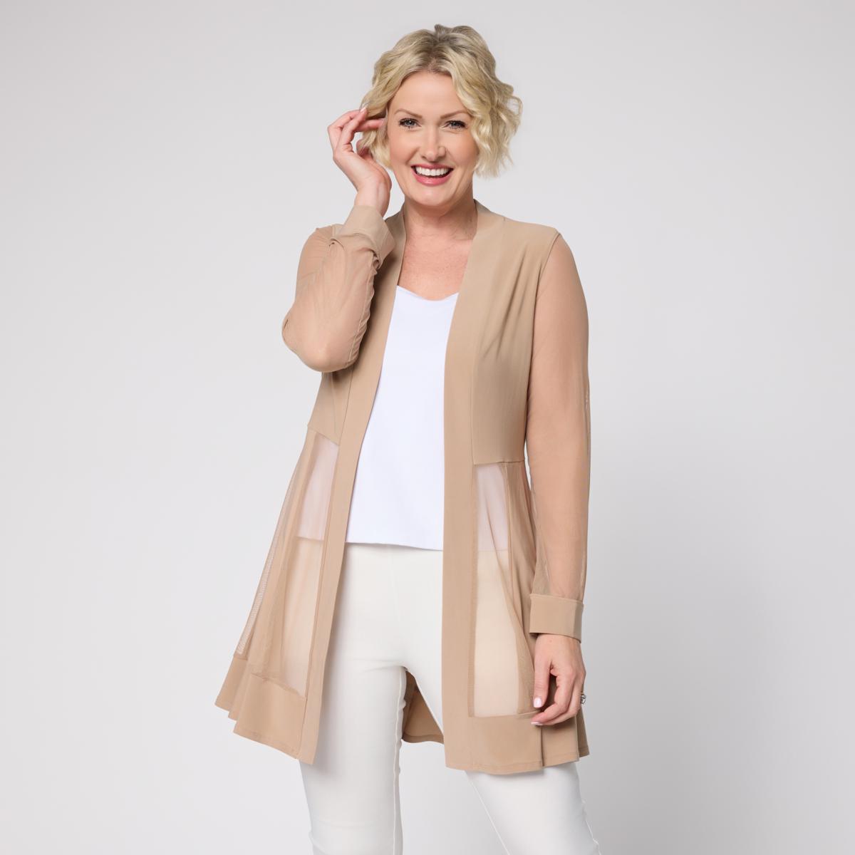 Nina Leonard Open Front Long-Sleeve Cardigan | HSN