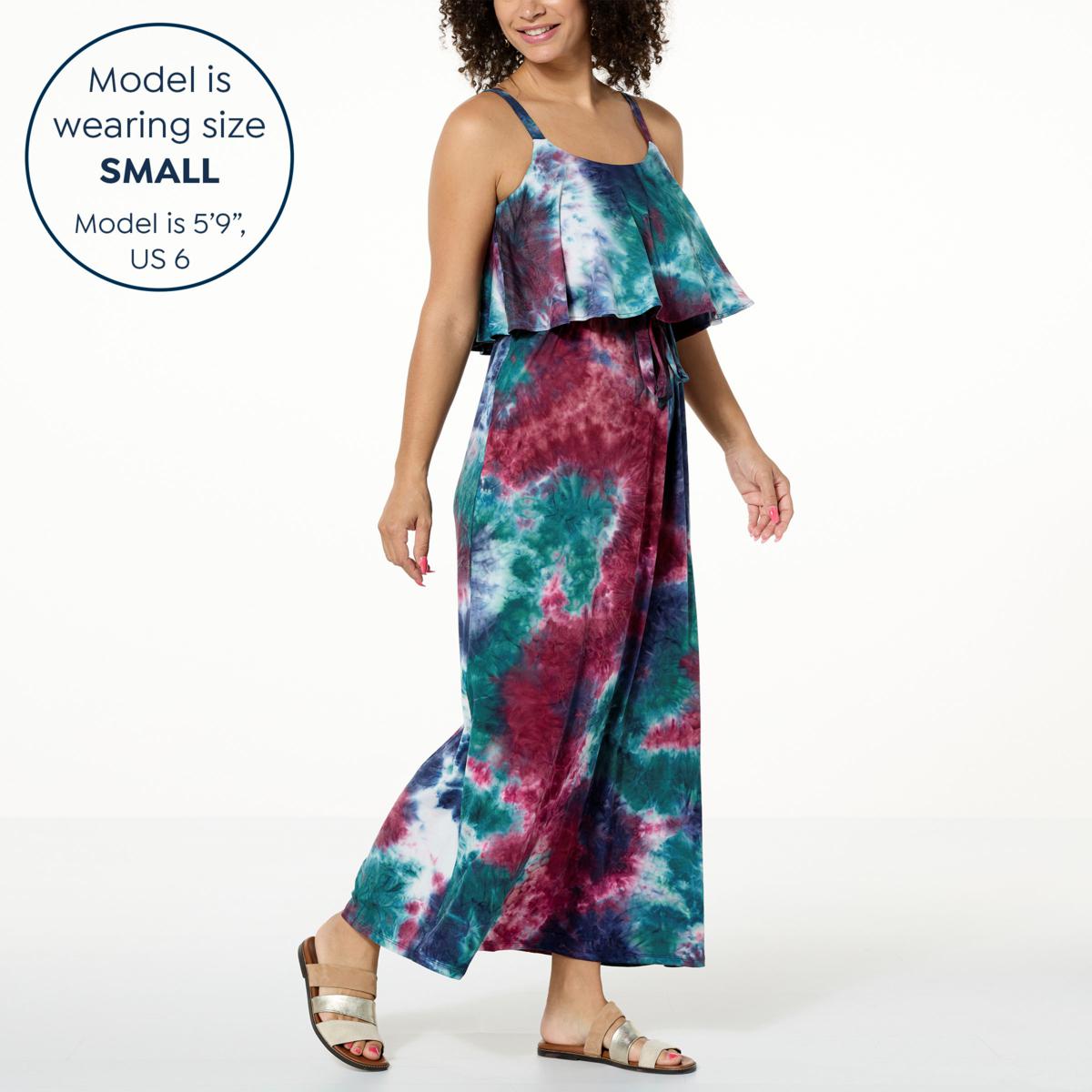 Nina Leonard Sleeveless Popover Top Maxi Dress