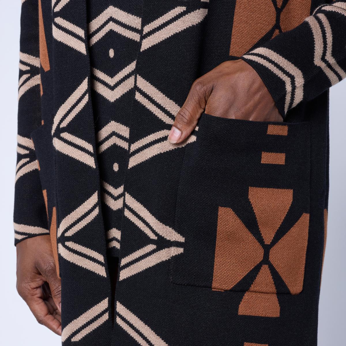 Nina Leonard Jacquard Cardi Sweater w/ Front Pockets | HSN