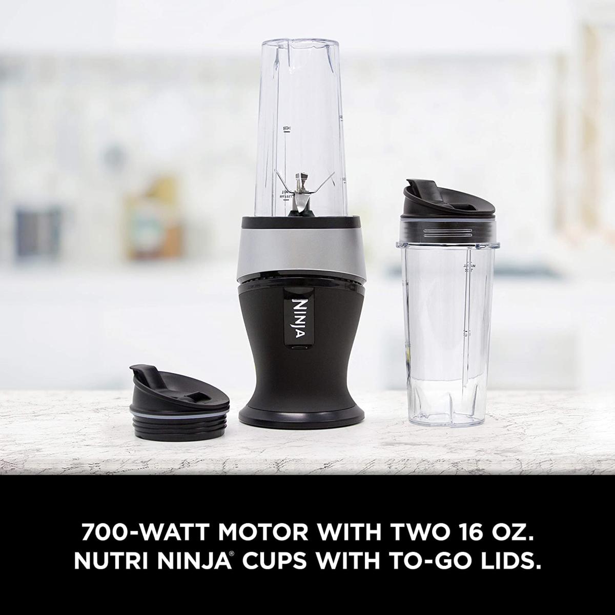 NINJA Nutri Blender Plus 20 oz. Single Speed Silver Countertop