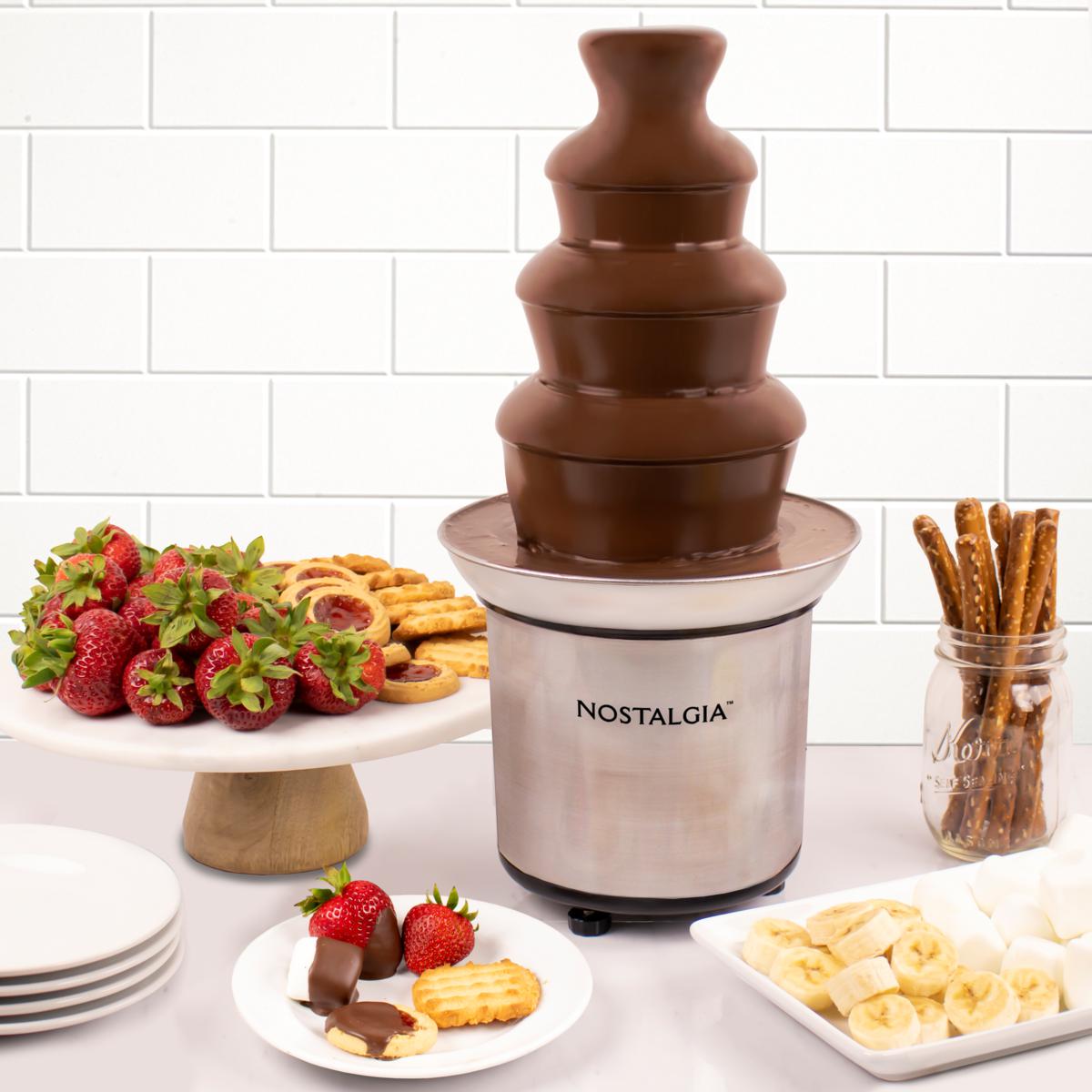 Nostalgia 4-Tier 2lb Stainless Steel Chocolate Fondue Fountain | HSN