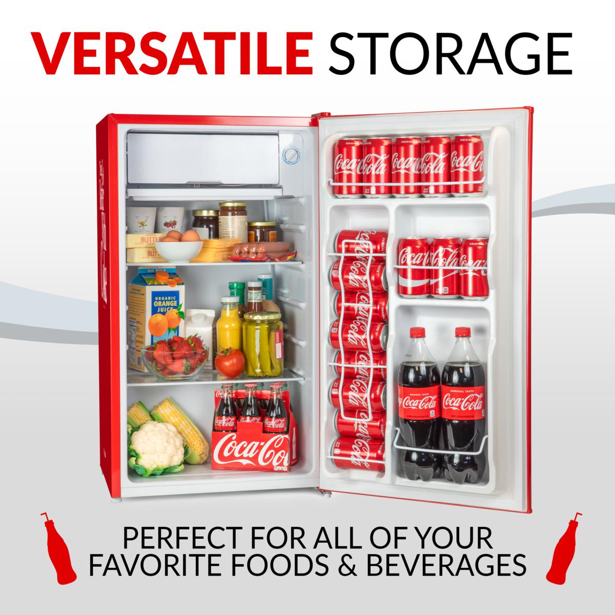 Coca-Cola 冷凍庫 2ドア 赤/白 Nostalgia Coca-Cola 3.2 Cu. Ft. Refrigerator with Freezer