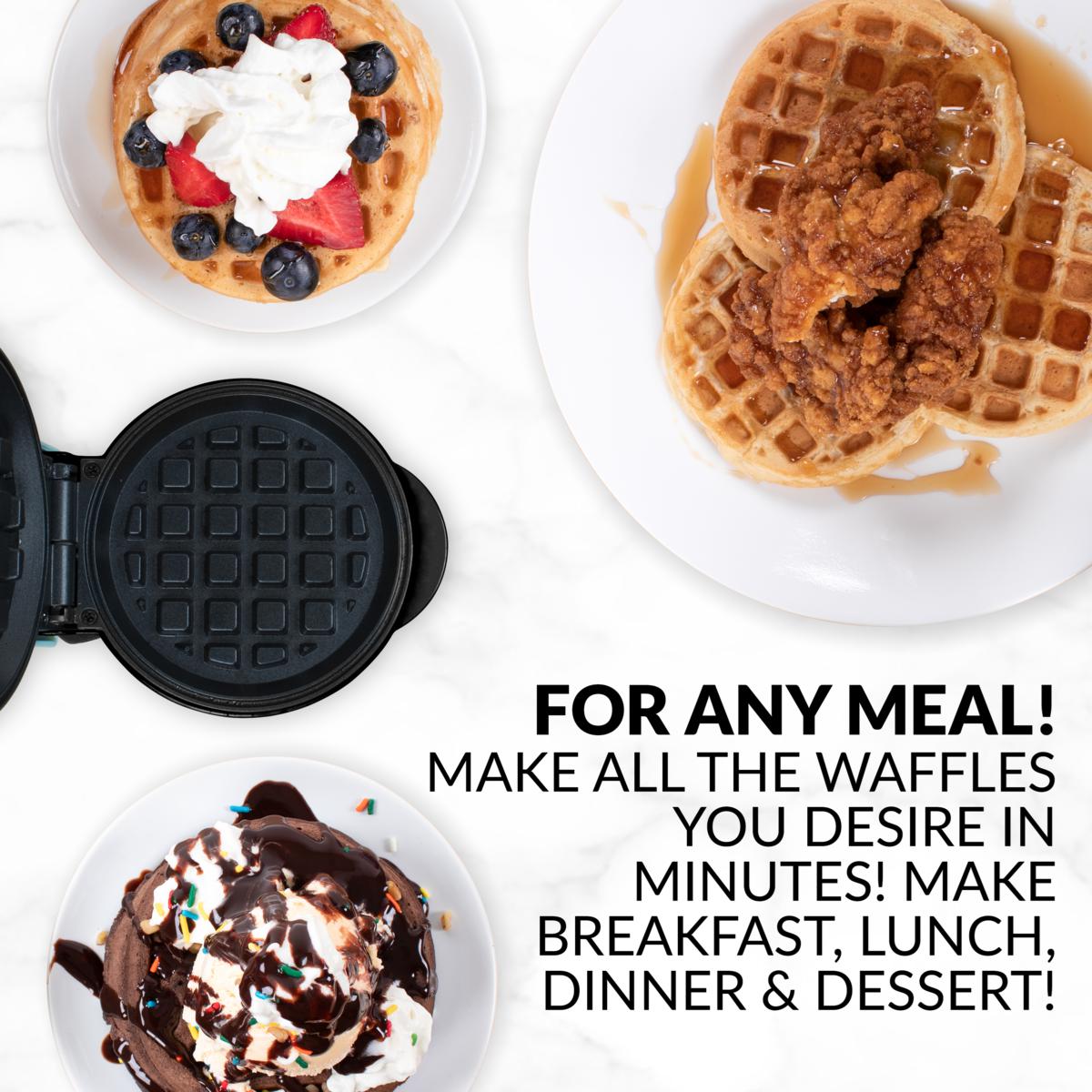 Nostalgia MyMini Personal Electric Waffle Maker in Aqua - 9276891