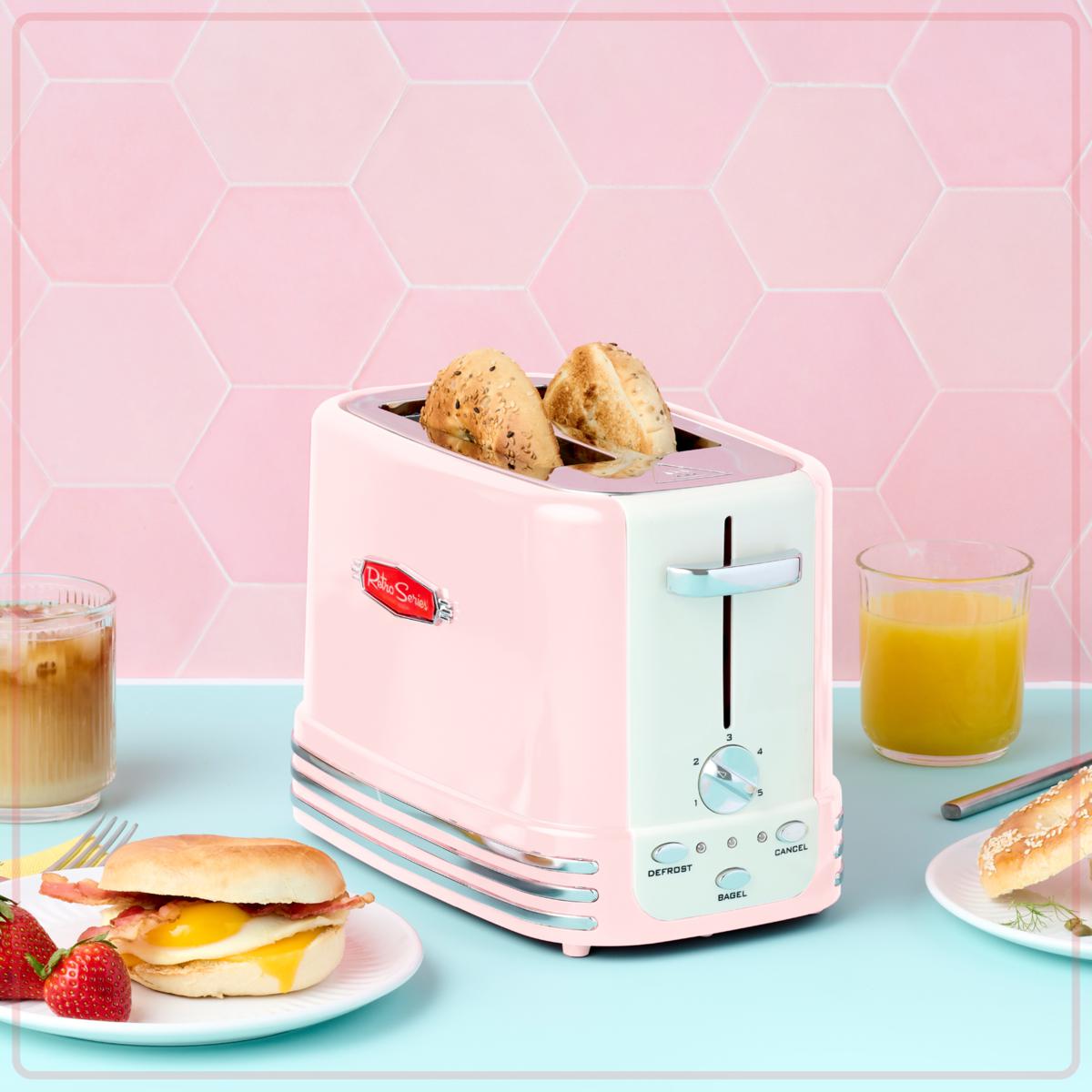 Nostalgia Retro 2 Slice Bagel Toaster Pink 20894119 HSN