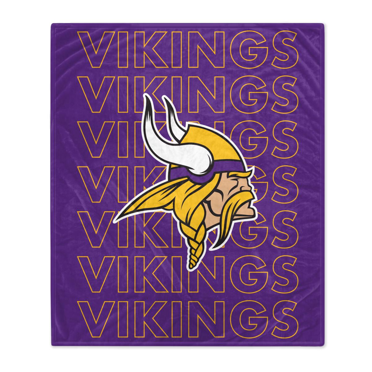 Minnesota Vikings 50'' x 60'' Stripe Flannel Fleece Blanket