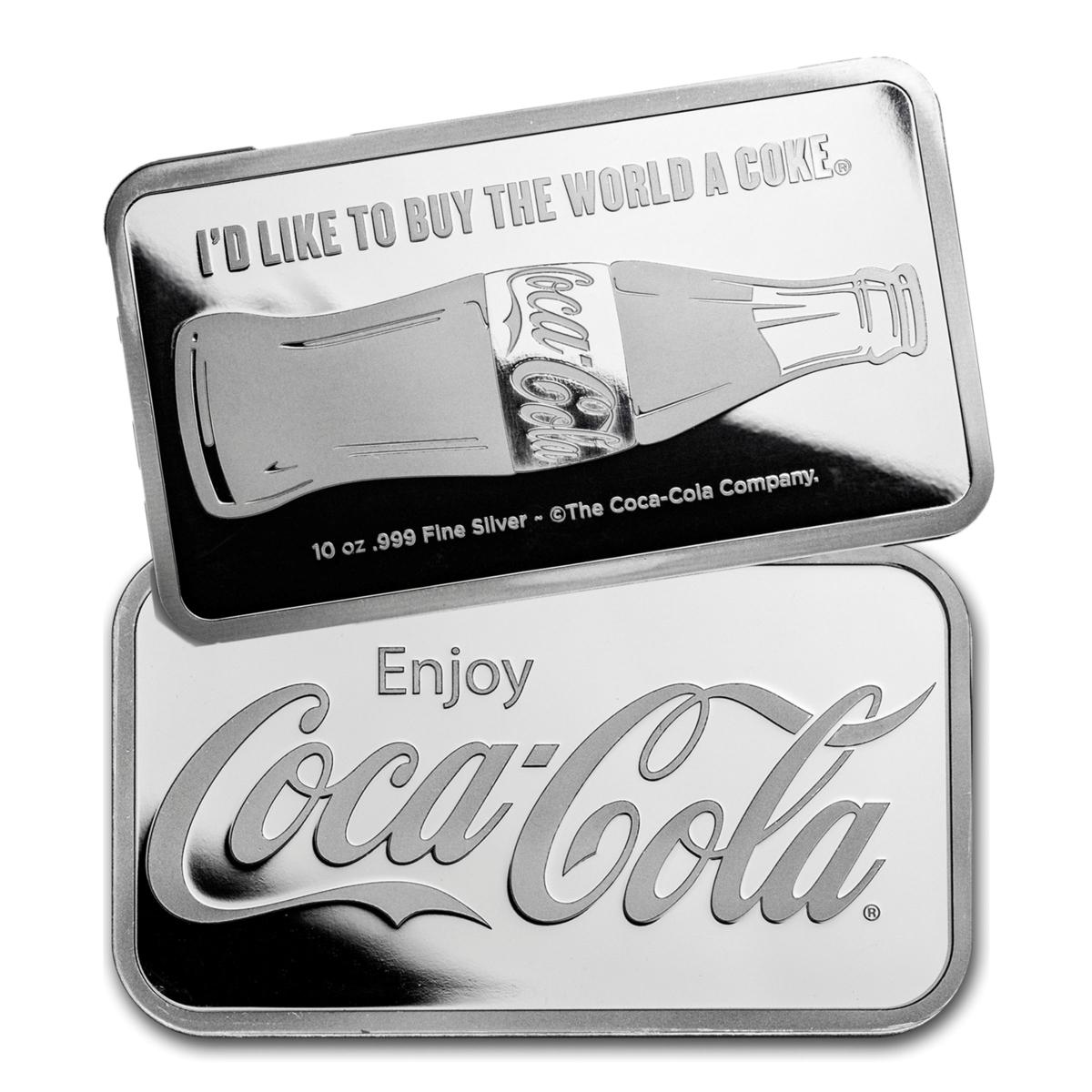 Coca-Cola® 1 oz .999 Pure Silver Bar [COKE-SLV-1-OZ-BAR] - $32.12