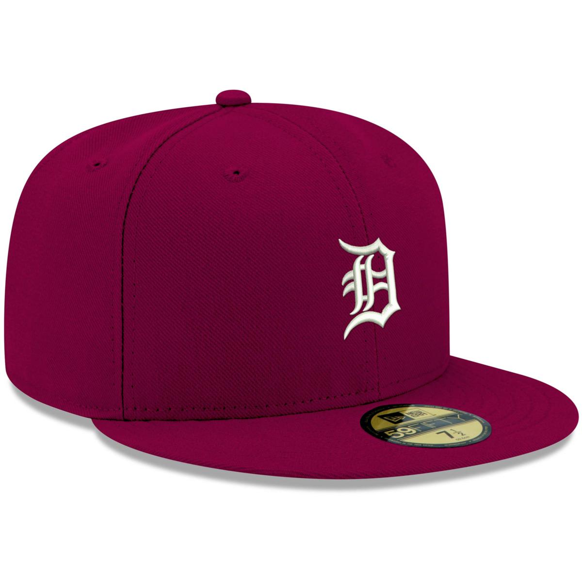 Men's New Era Pink/Blue Detroit Tigers Olive Undervisor 59FIFTY