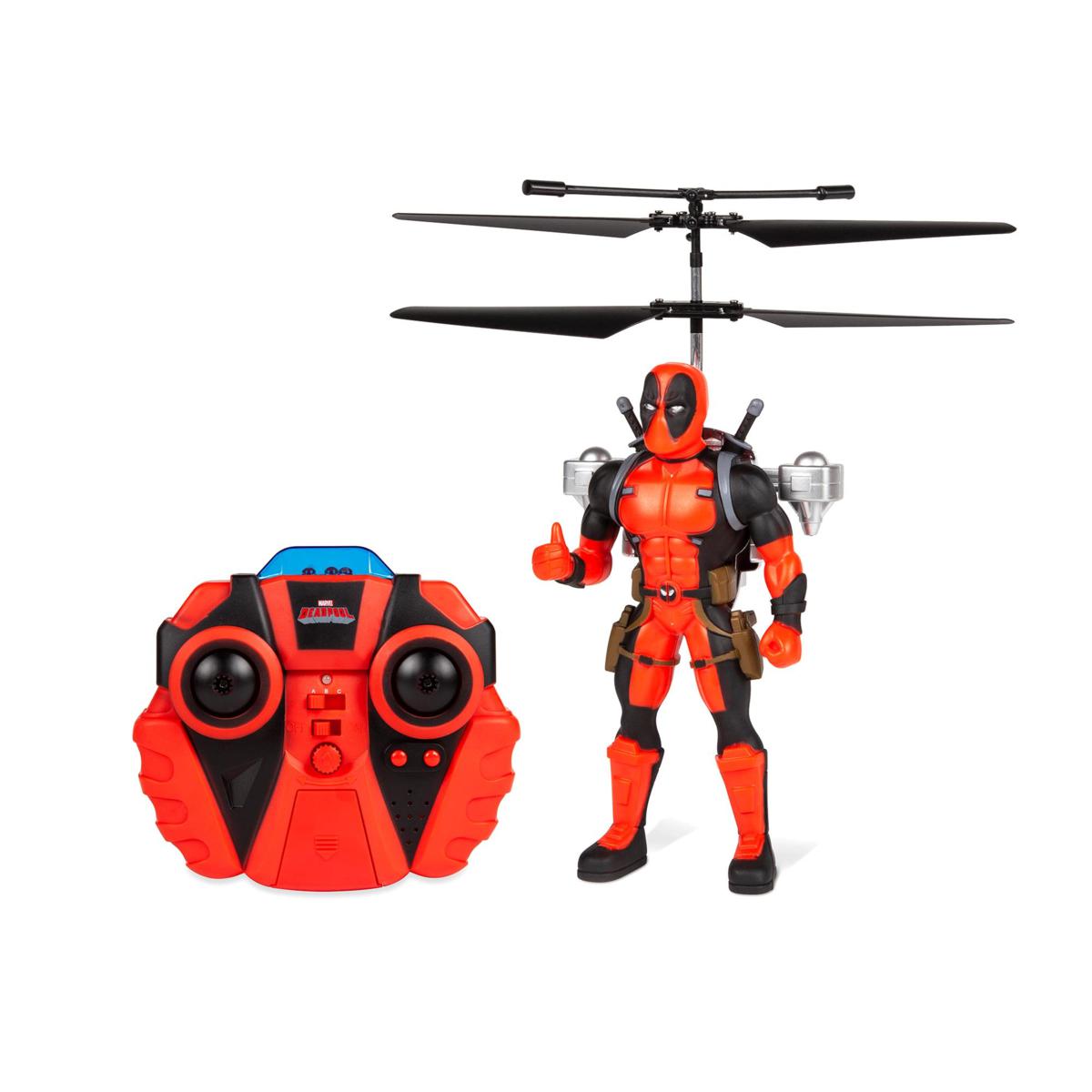 world tech toys marvel deadpool flying figure helicopter