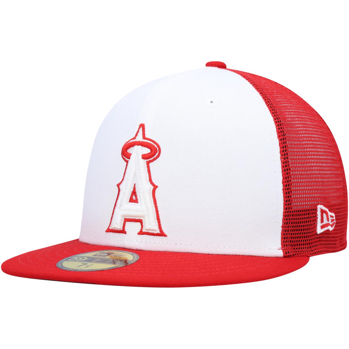 New Era 59FIFTY Los Angeles Angels Batting Practice 2023 Fitted Hat Red