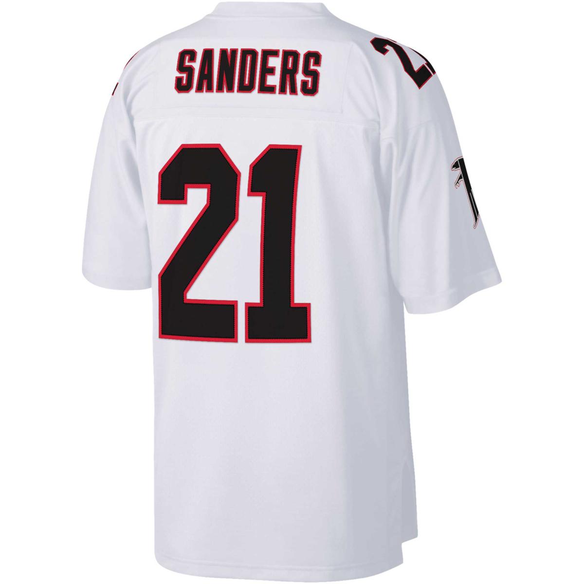 Men's Mitchell & Ness Deion Sanders Red Atlanta Falcons Retired Player Name  & Number Mesh Top