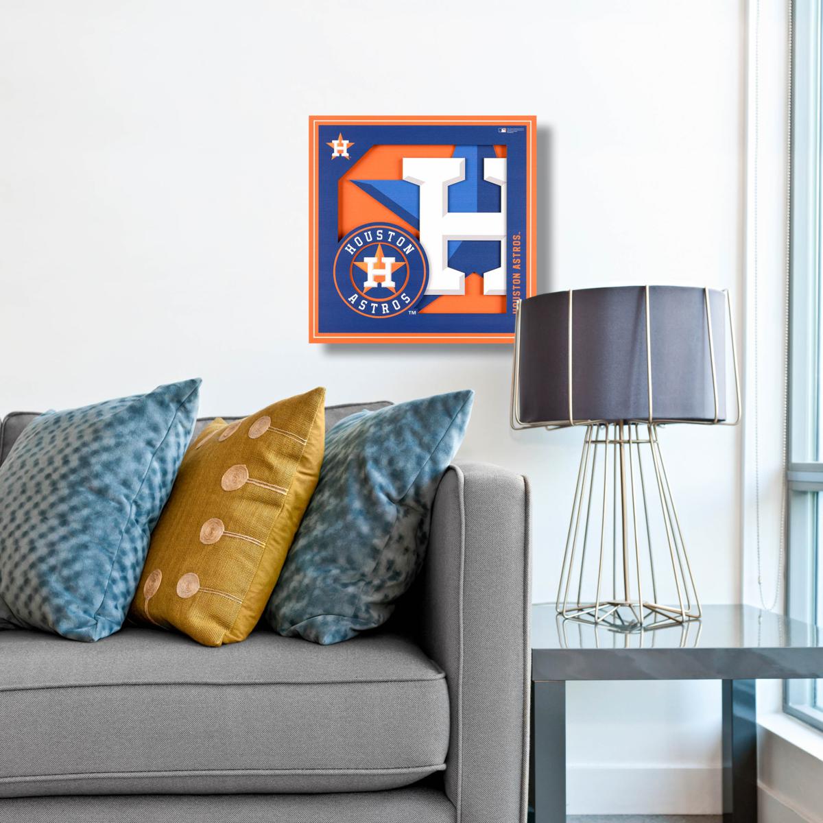 Houston Astros Mlb Team Logo Skull Gift Home Decor Rectangle Area