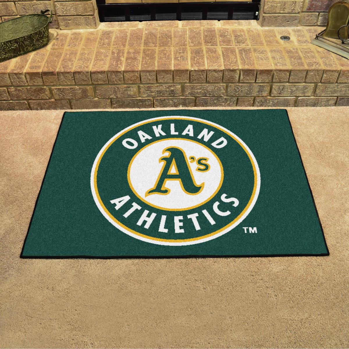 19 x 30 Oakland Athletics Elephant Logo Green Rectangle Starter Mat -  Floor Rug - Area Rug - MLB