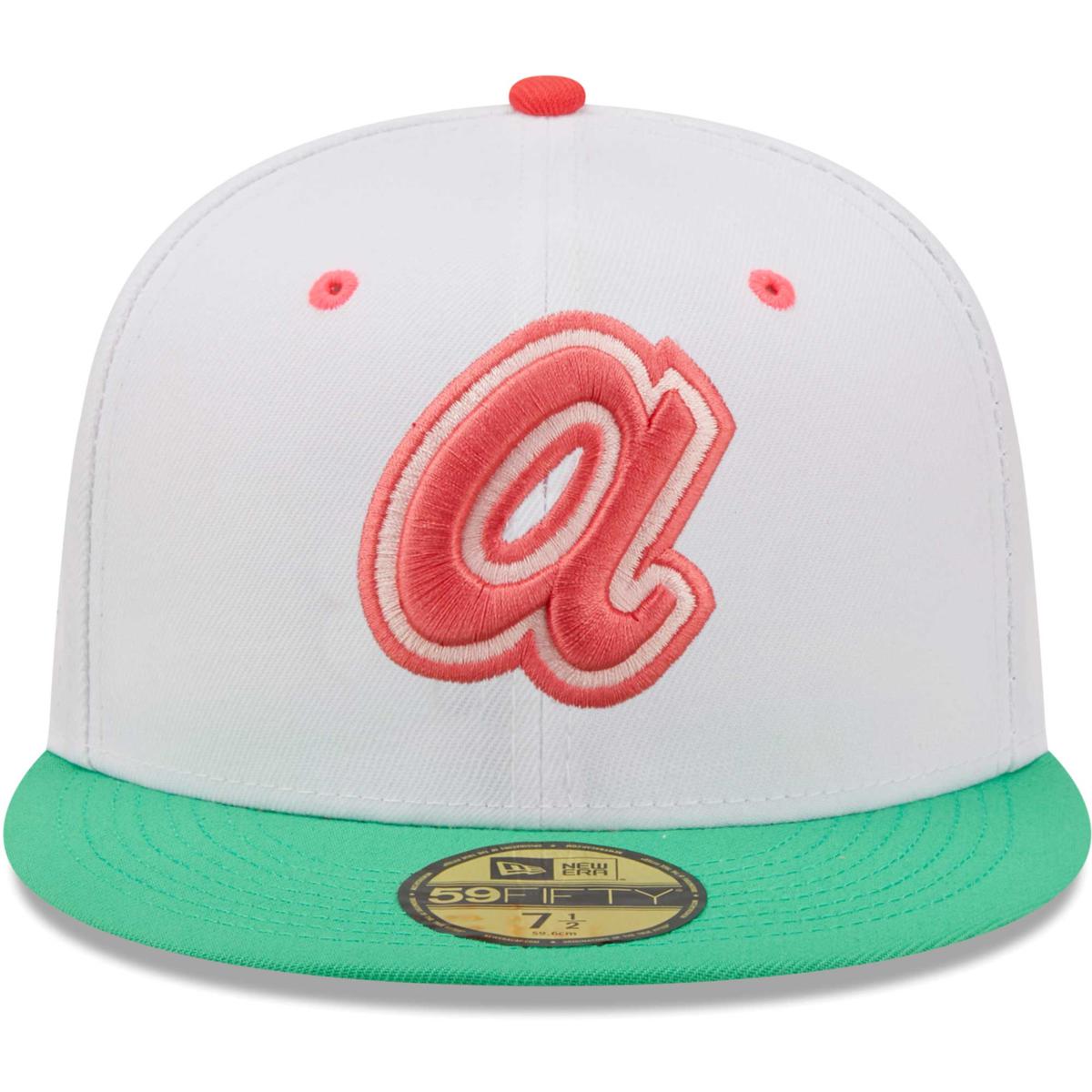 Men's New Era Kelly Green Atlanta Braves White Logo 59FIFTY Fitted Hat