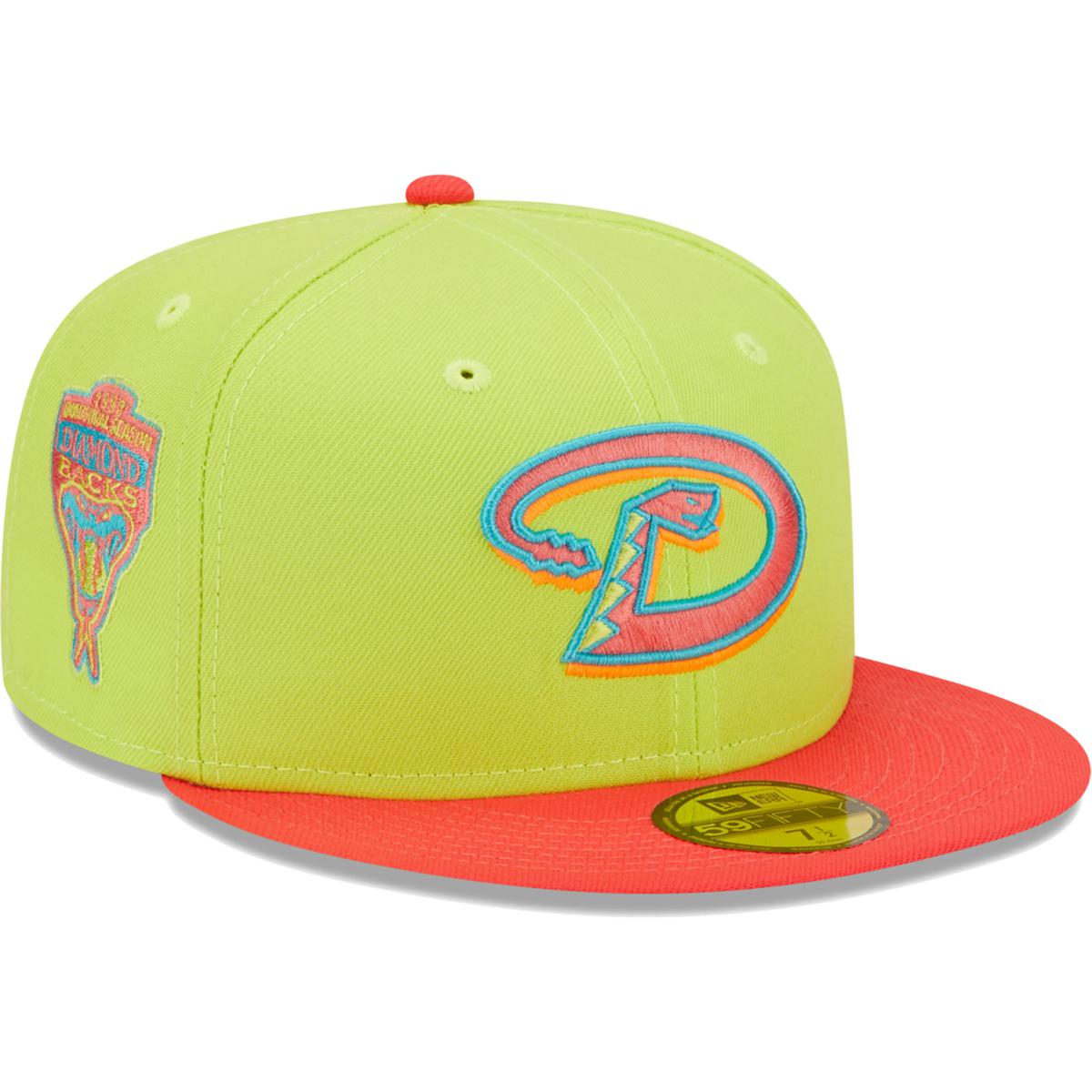 Men's New Era Pink/Blue Arizona Diamondbacks Olive Undervisor 59FIFTY Fitted Hat