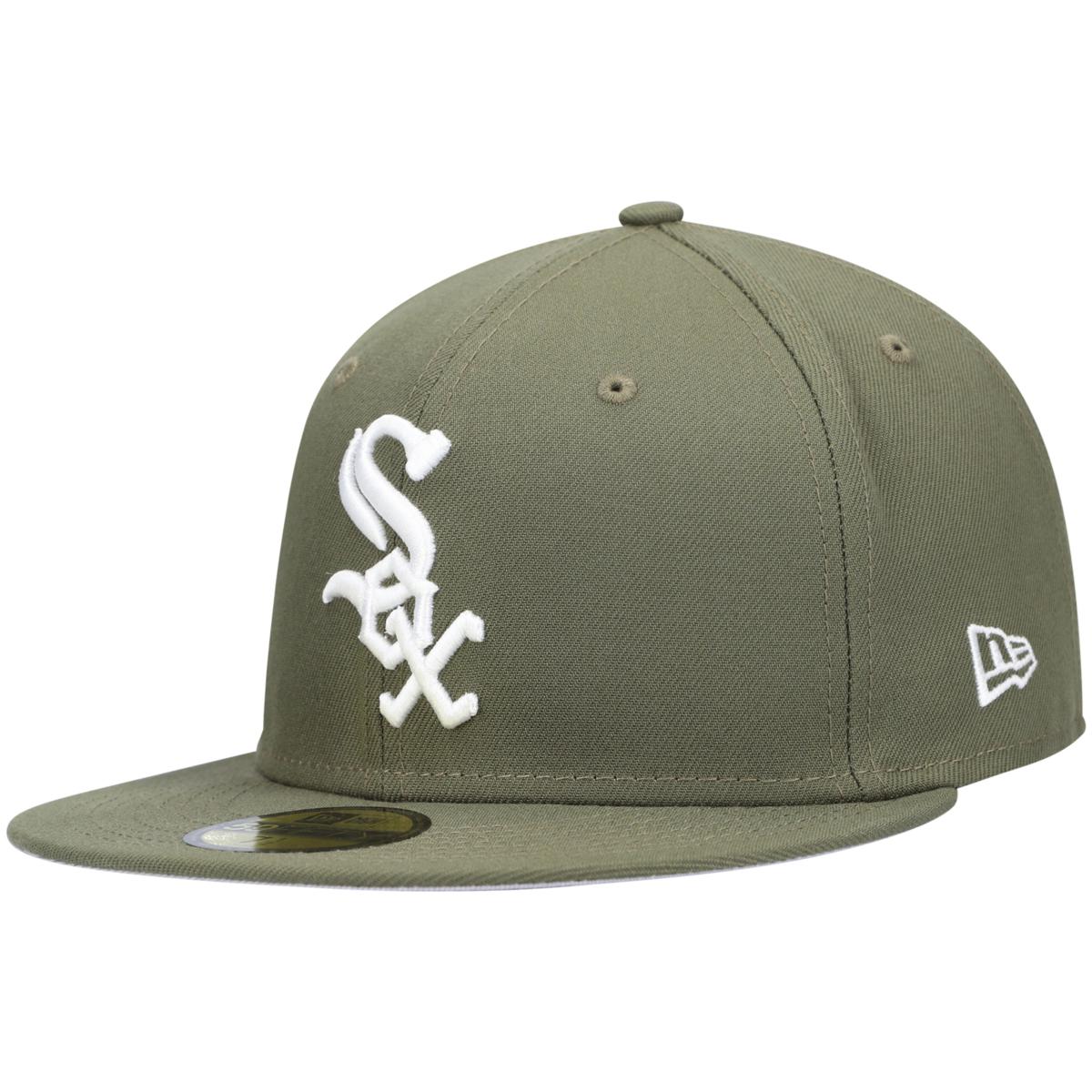 Officially Licensed Fanatics MLB Men's White Sox White Logo Fitted