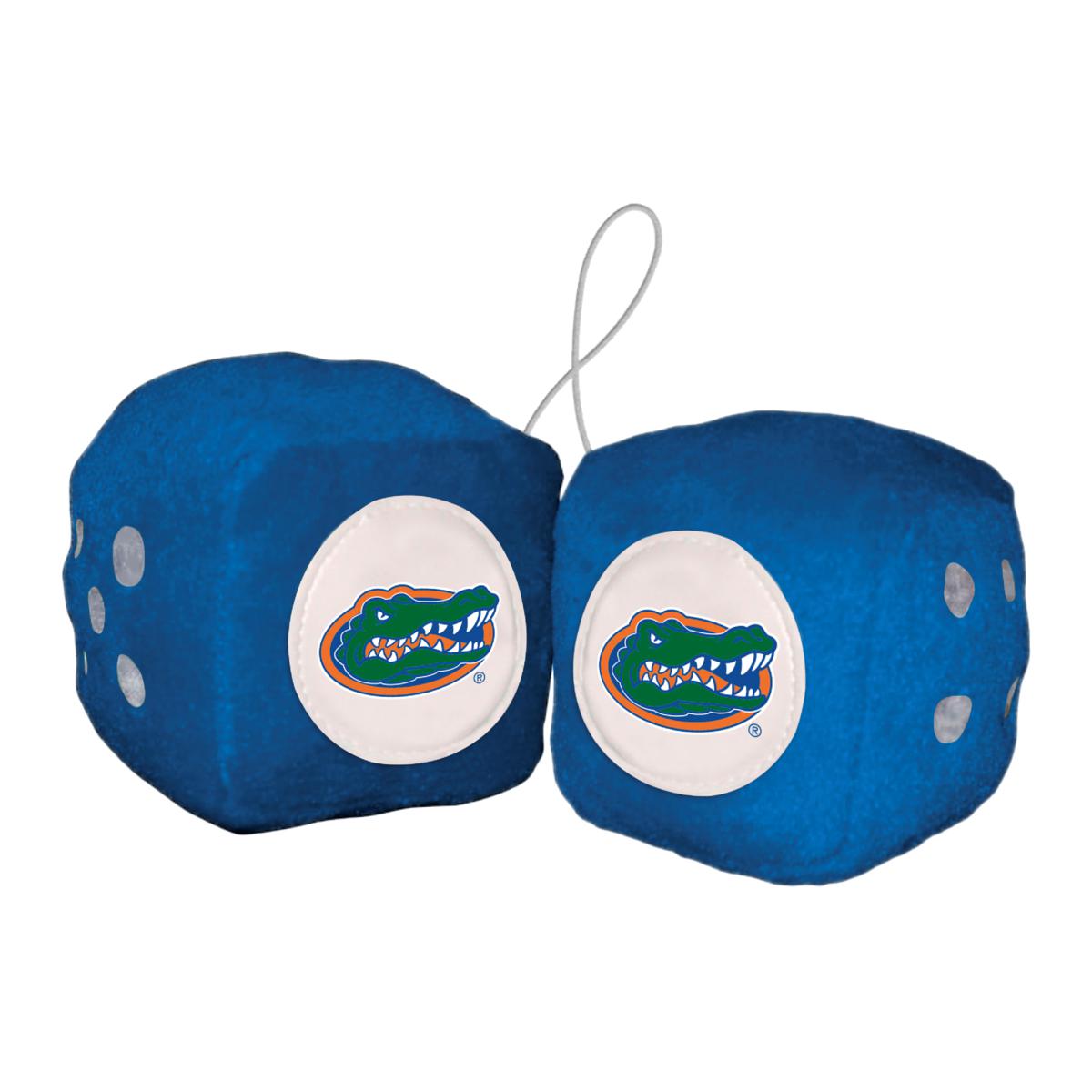 Officially Licensed NCAA Florida Gators Team Color 3" Fuzzy Dice Set